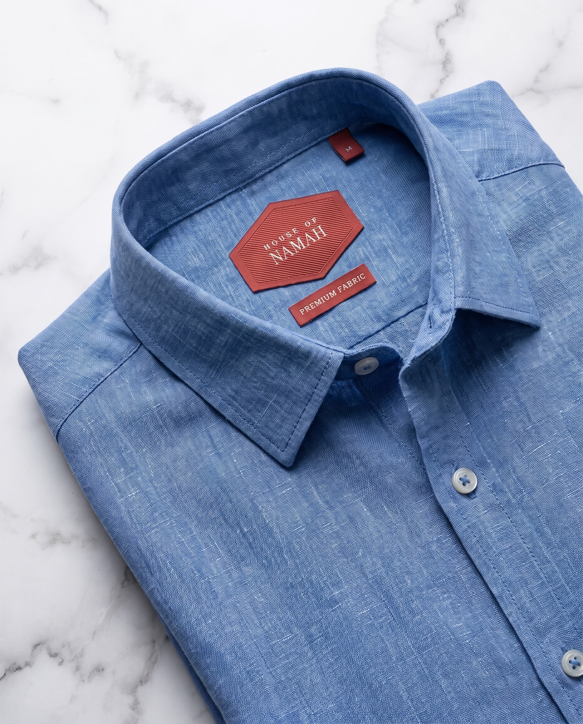 Denim Blue Delavé 100% Linen Shirt