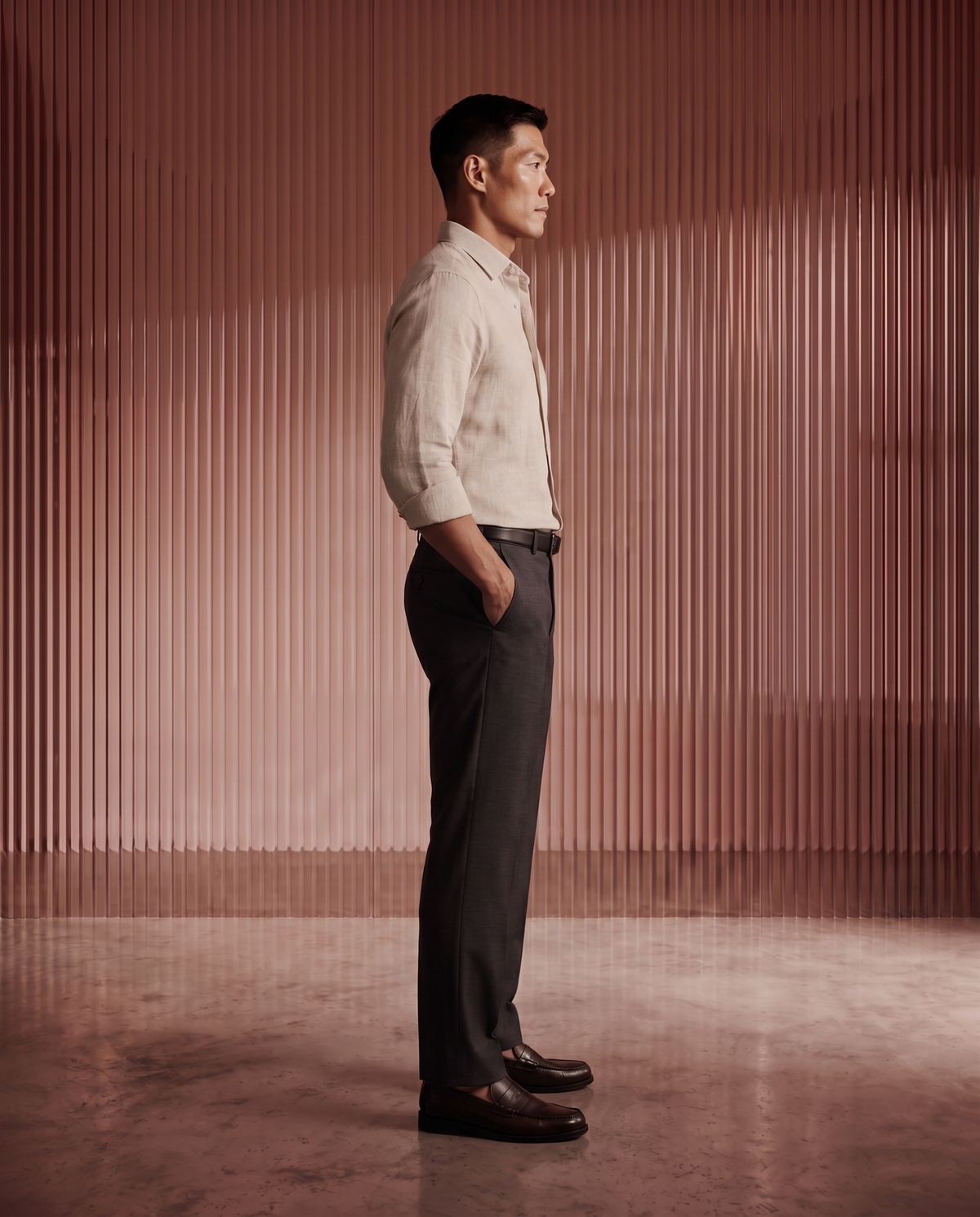 Natural Linen Blend Pinstripe Shirt