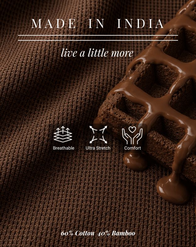 Cocoa Brown Cotton Bamboo Waffle Polo