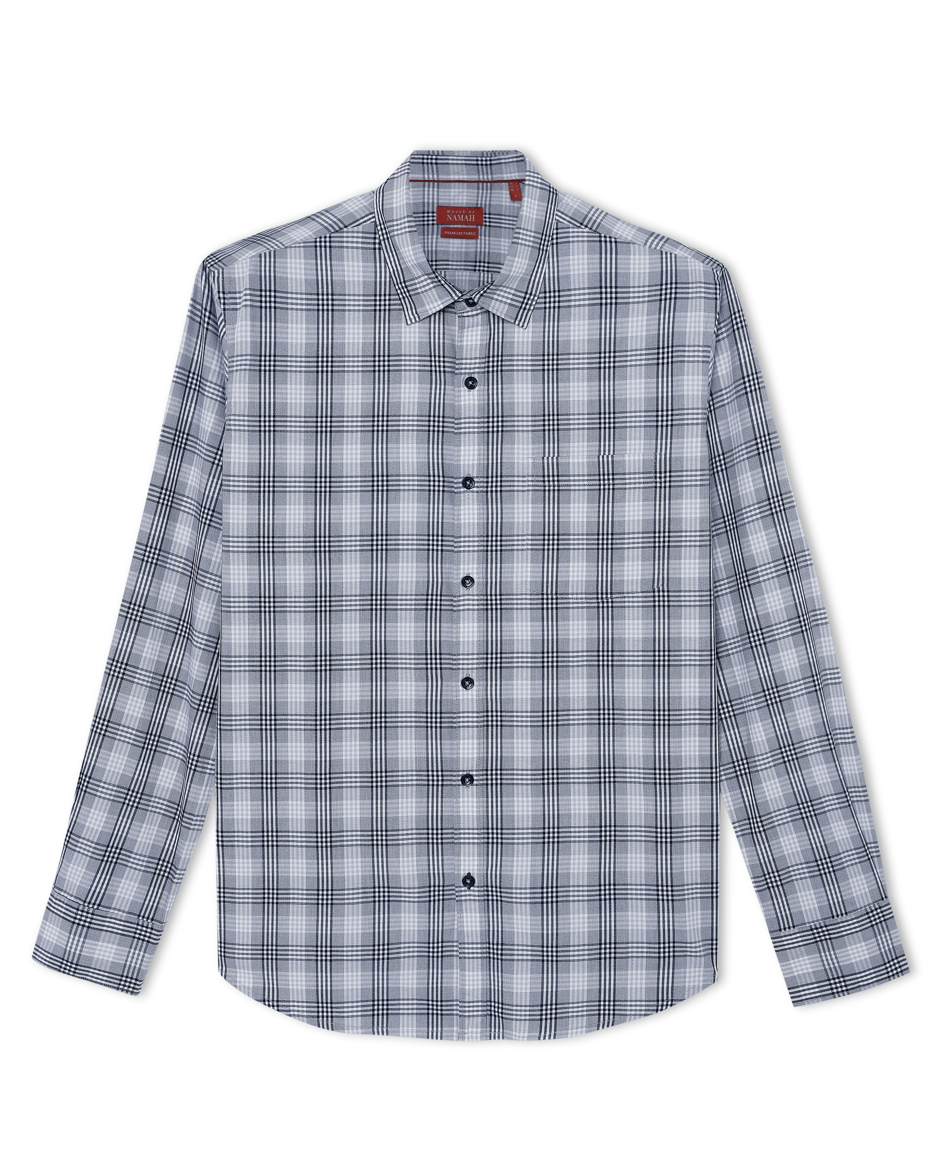 Ink Black Prince of Wales Check Shirt