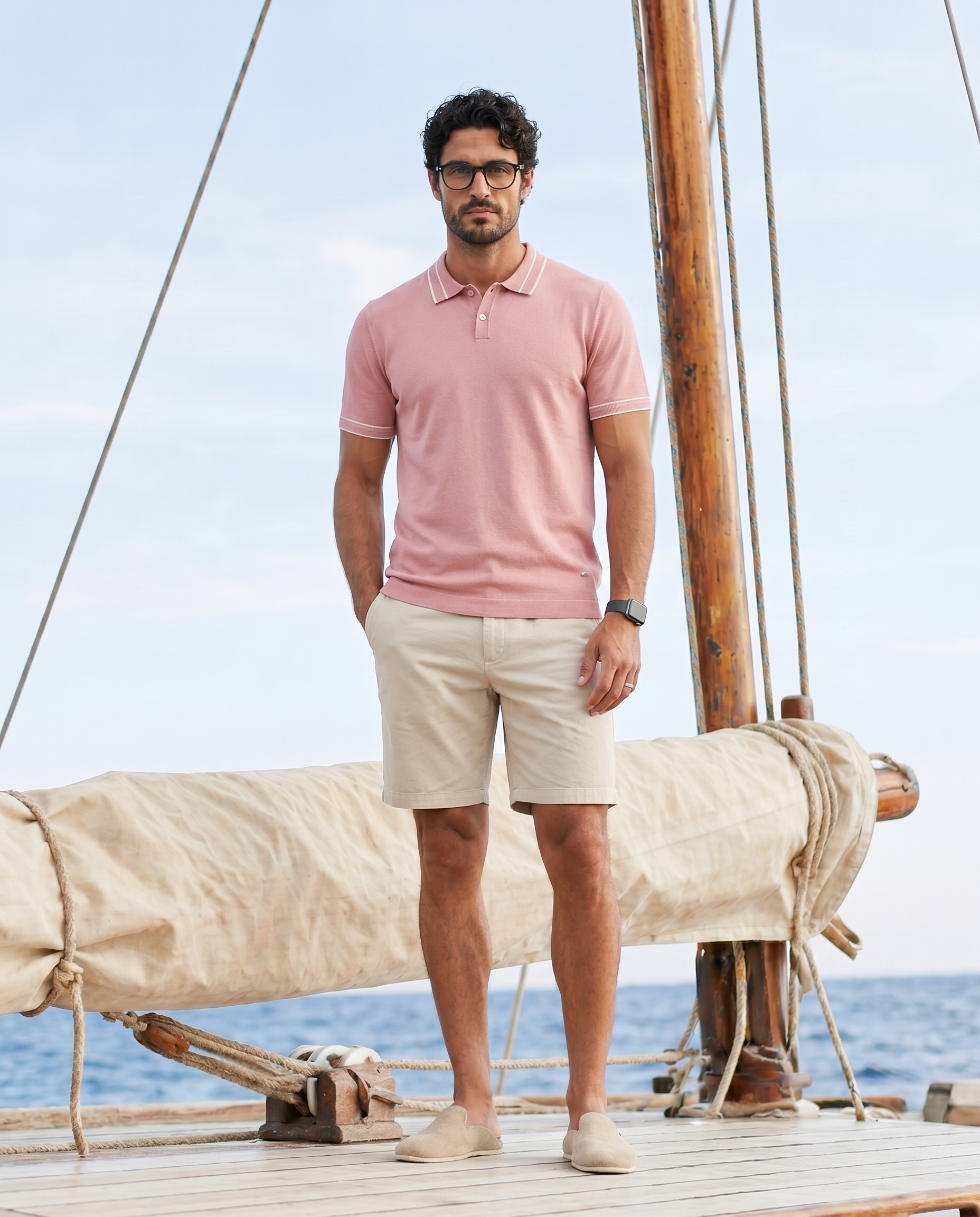 Clay Pink Structured Collar Tipping B-Polo