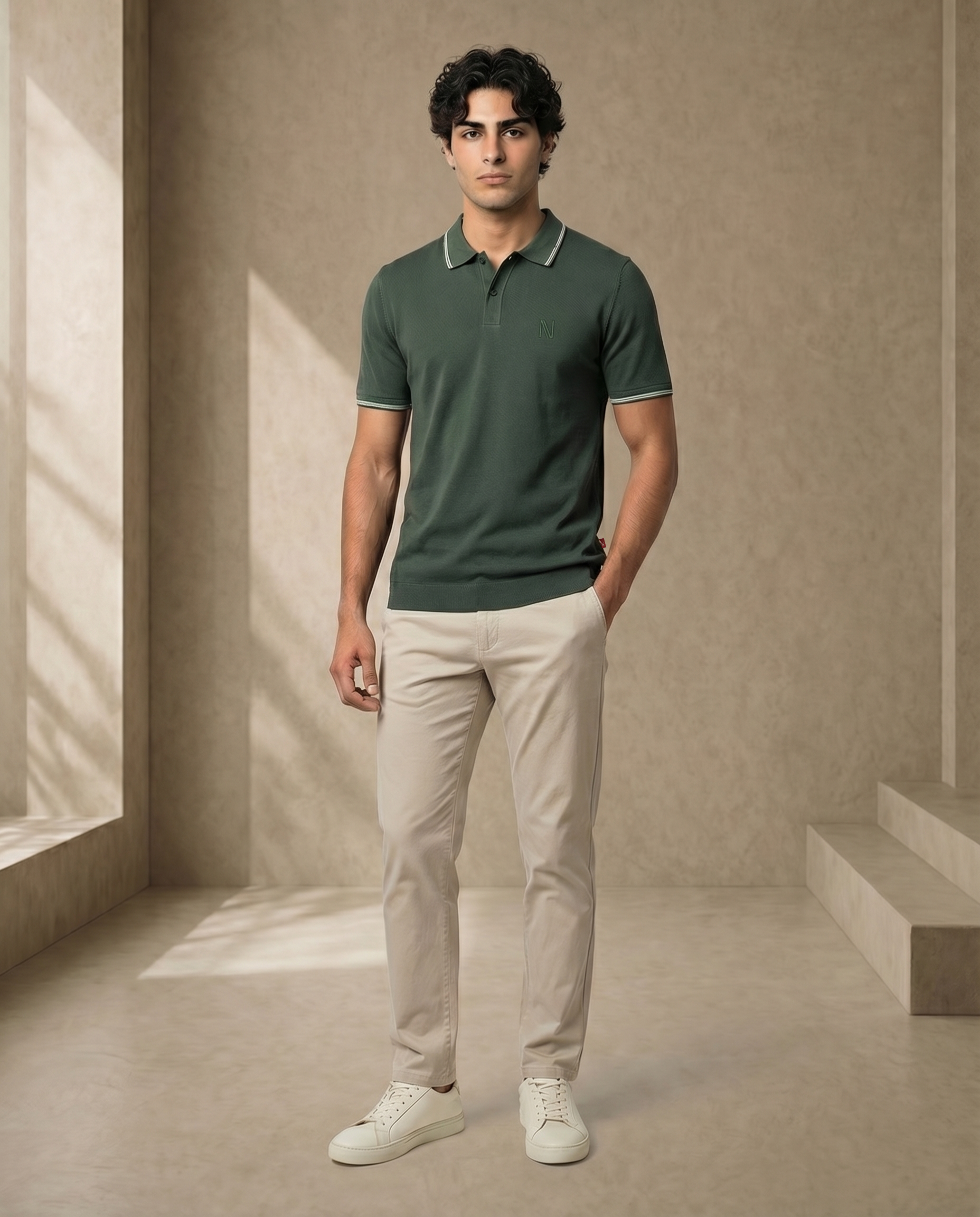 Khaki Green HON "Campus Society" B-Polo