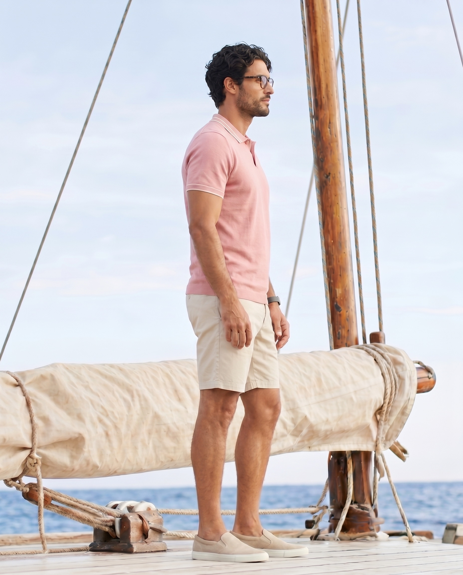 Clay Pink Structured Collar Tipping B-Polo
