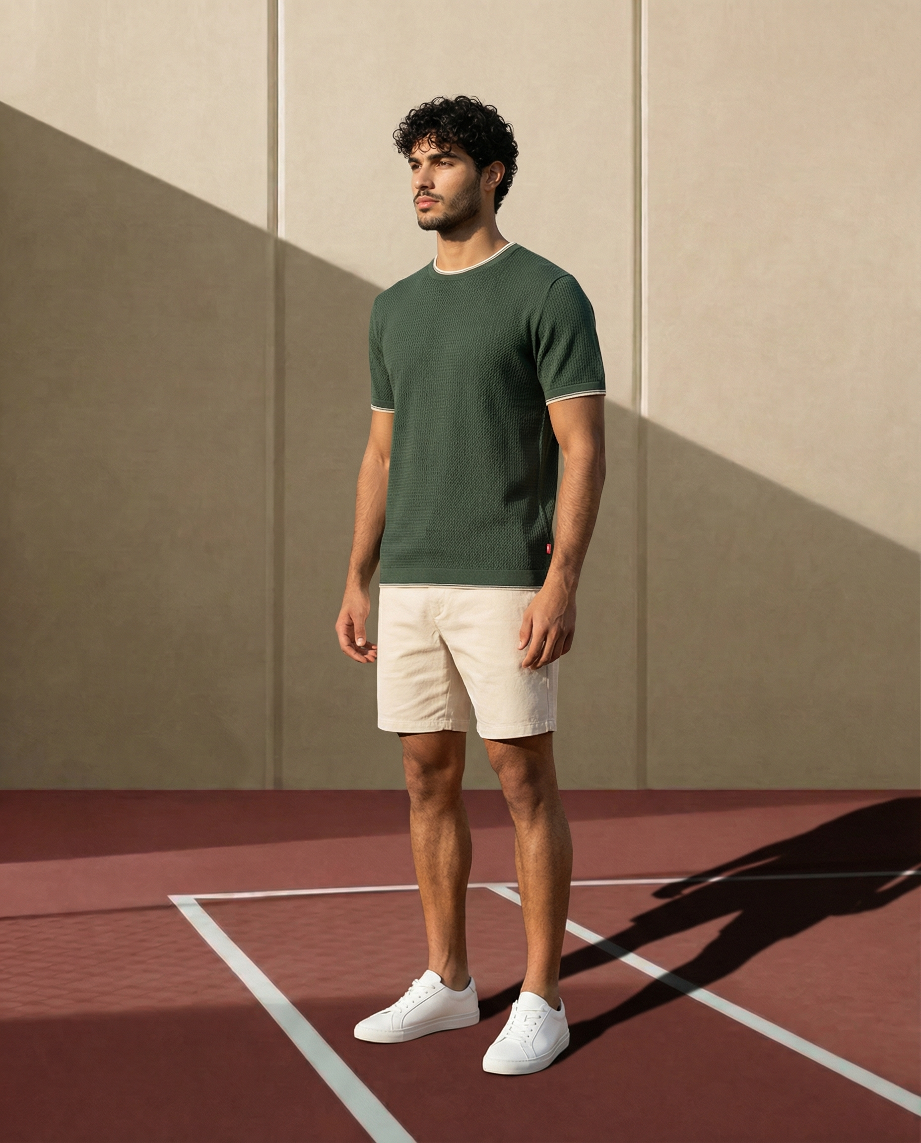 Khaki Green - Natural AIRLOOP T-Shirt