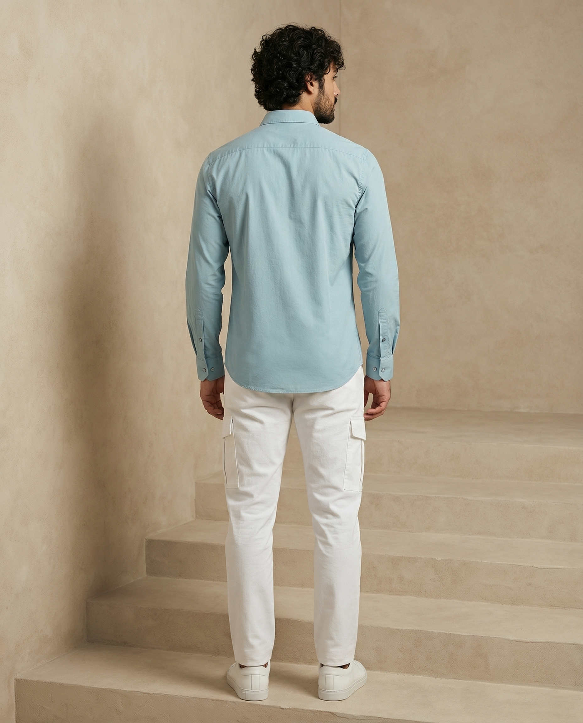 Mint Green Heavy Oxford Stretch Cotton Shirt
