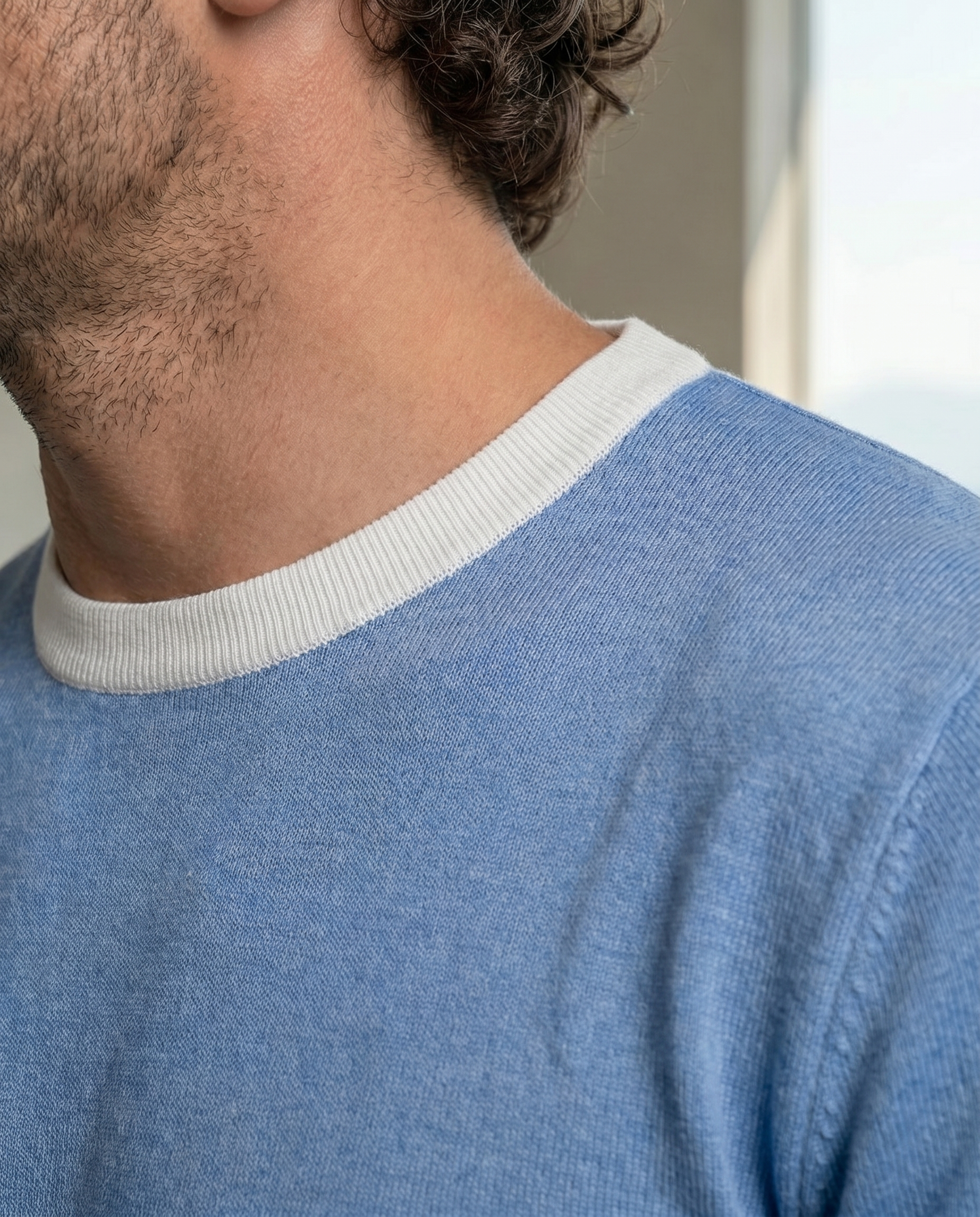 Sky Blue Mill Contrast T-Shirt