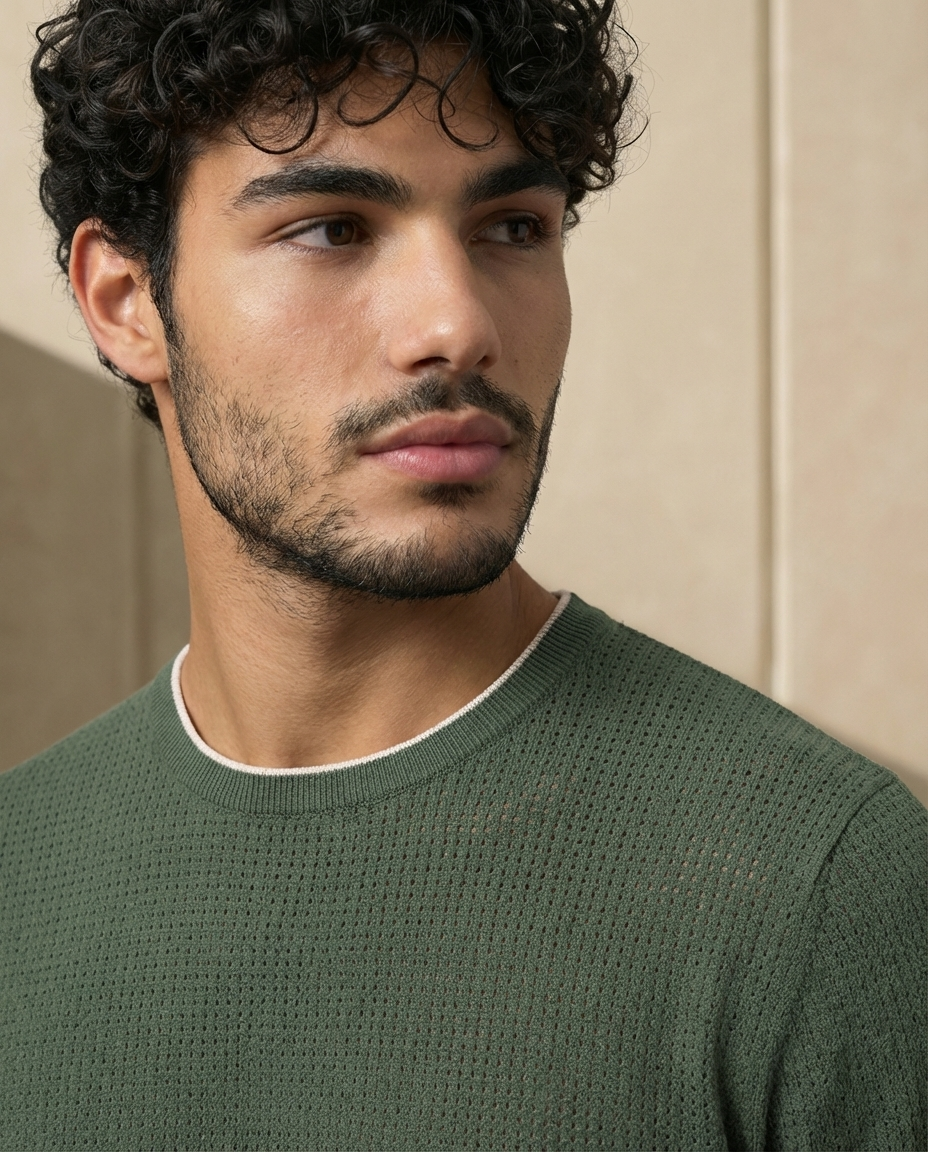 Khaki Green - Natural AIRLOOP T-Shirt