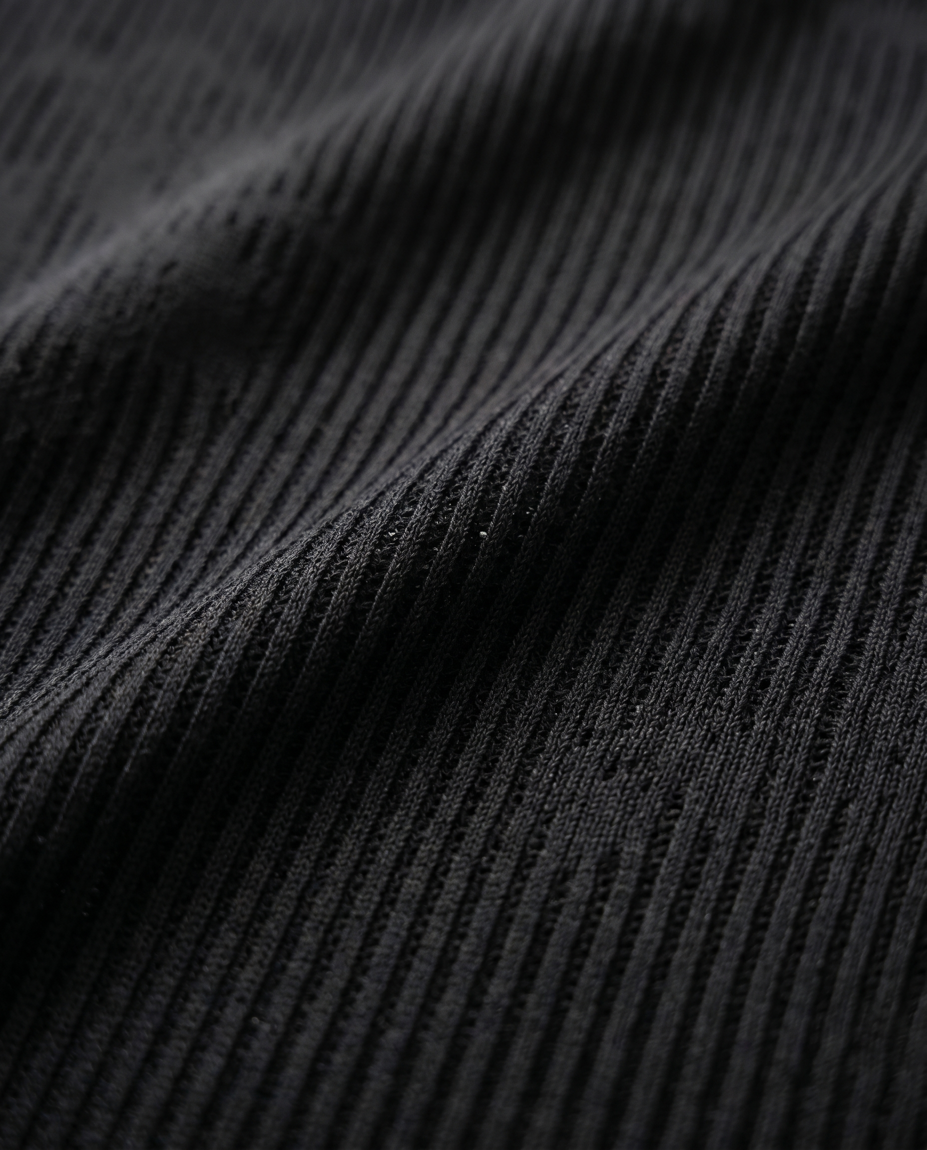 Ink Black Floral Jacquard V-Polo