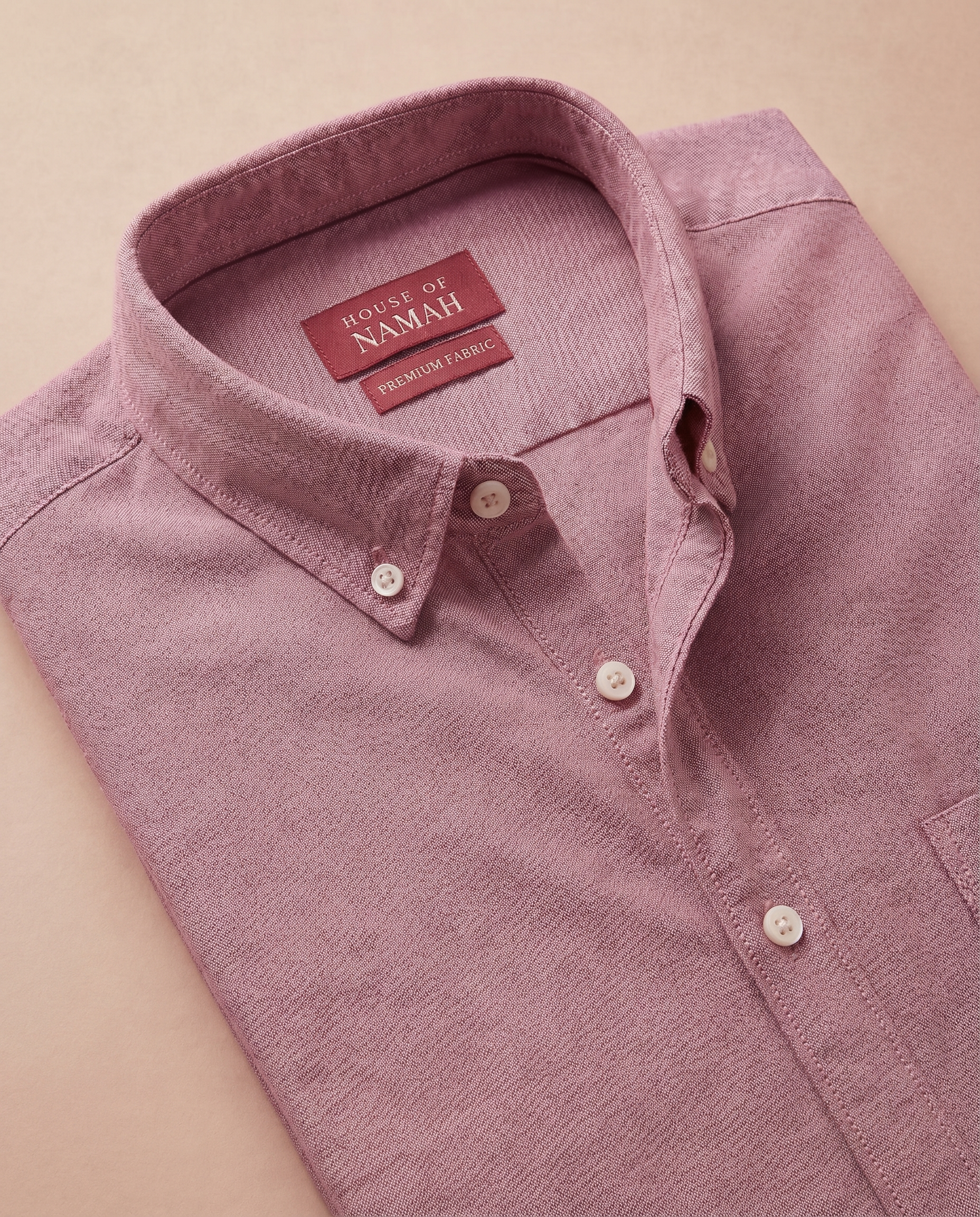Blush Red 100% Cotton Oxford Chambray Shirt