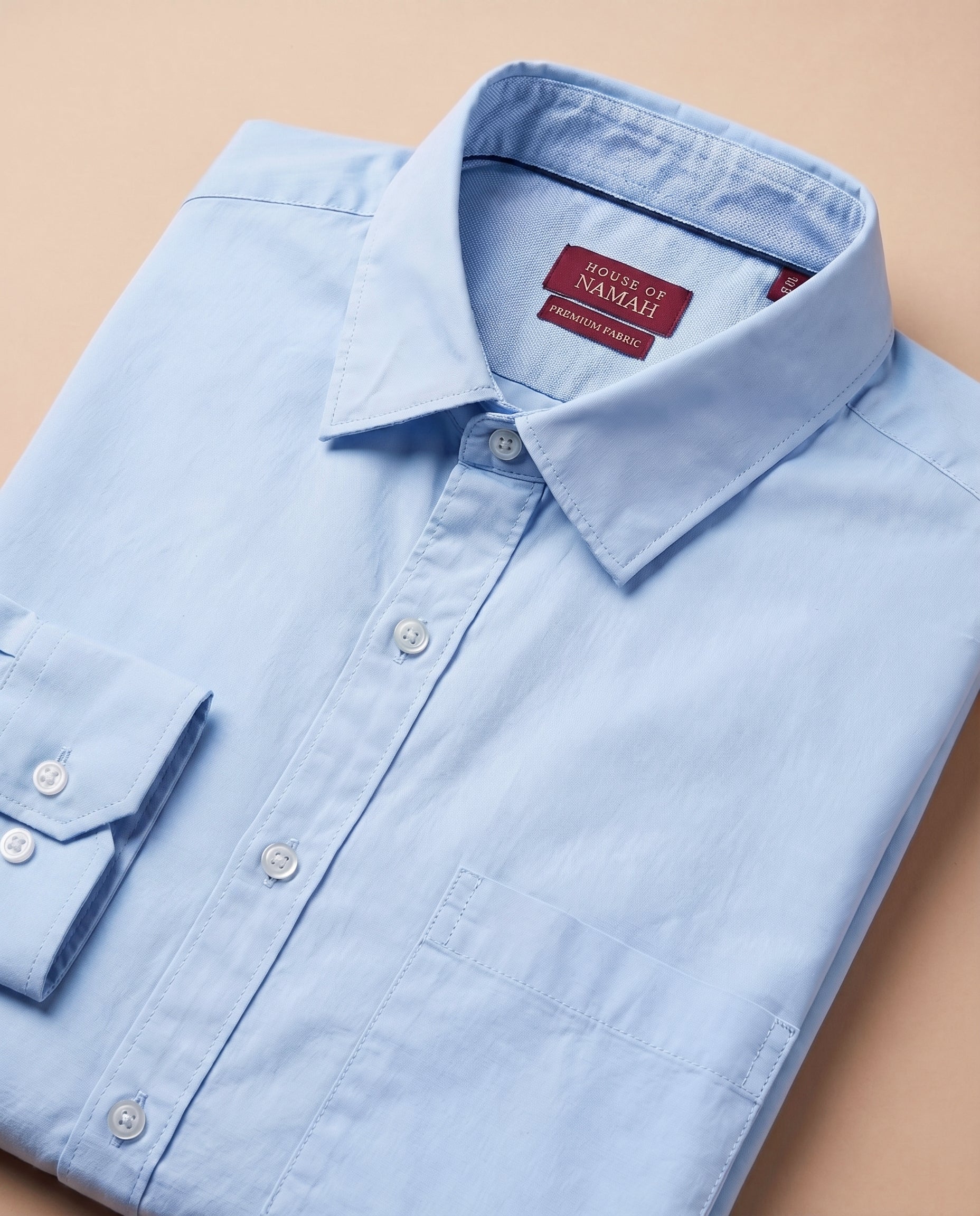 Sky Blue Heavy Oxford Stretch Cotton Shirt