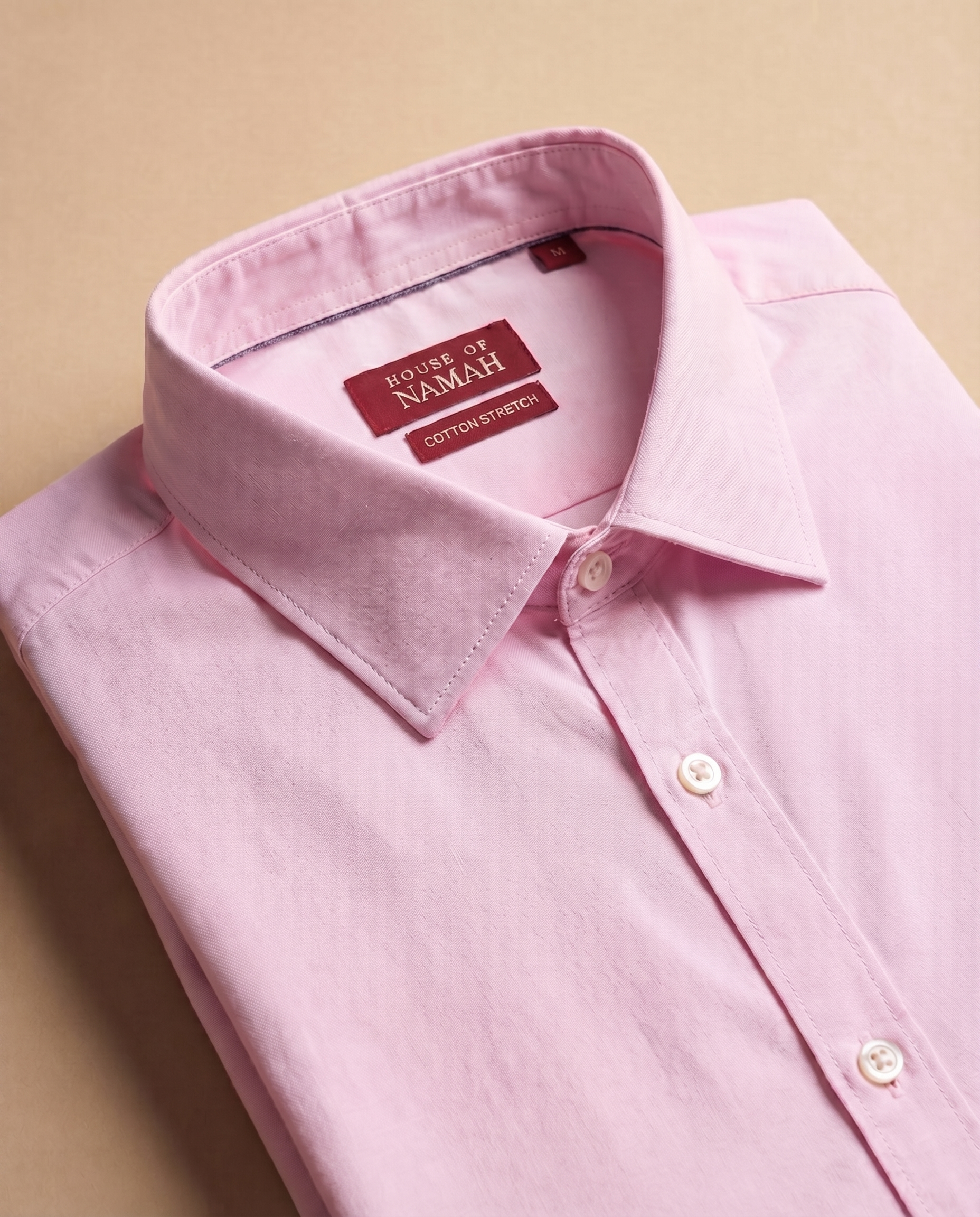 Baby Pink Heavy Oxford Stretch Cotton Shirt