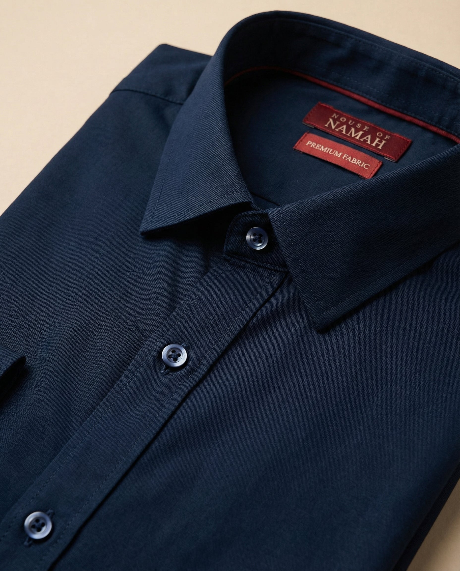 Midnight Blue Poplin Stretch Cotton Shirt
