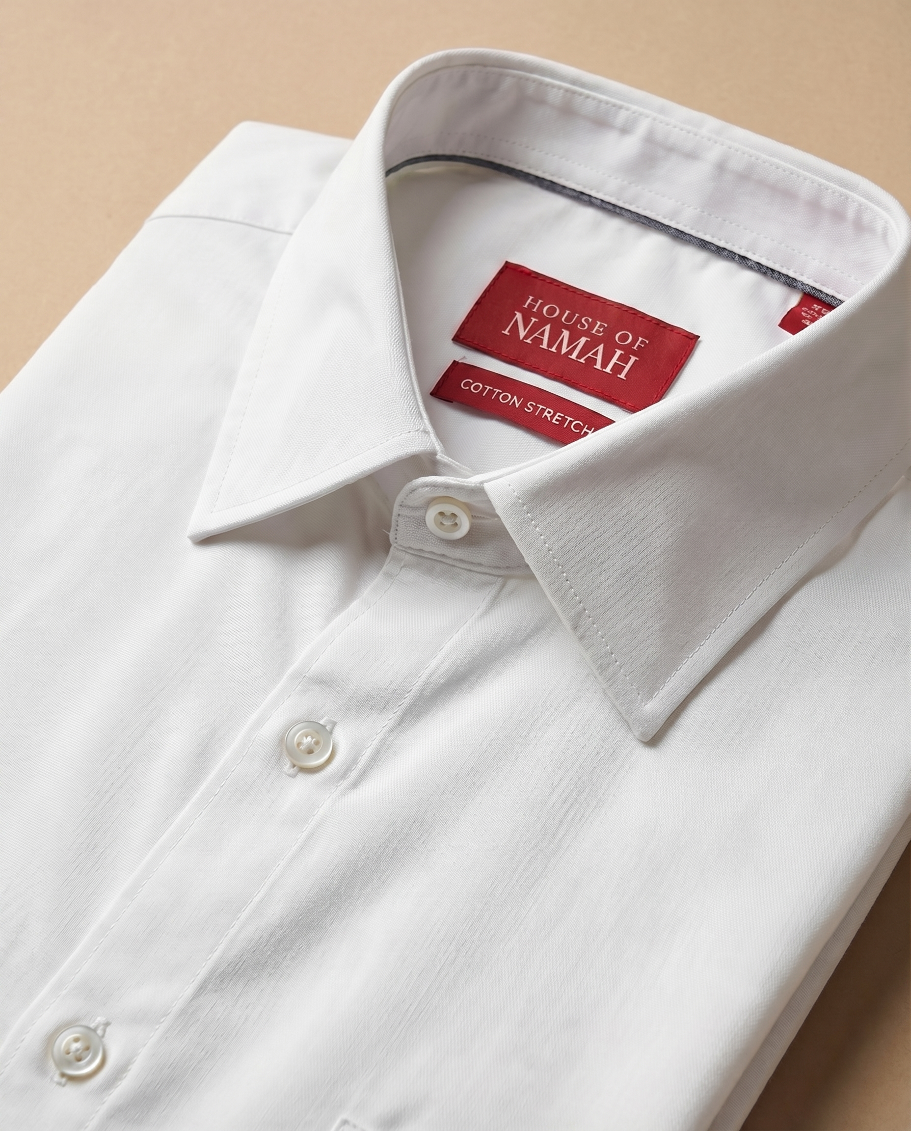 Pure White Heavy Oxford Stretch Cotton Shirt