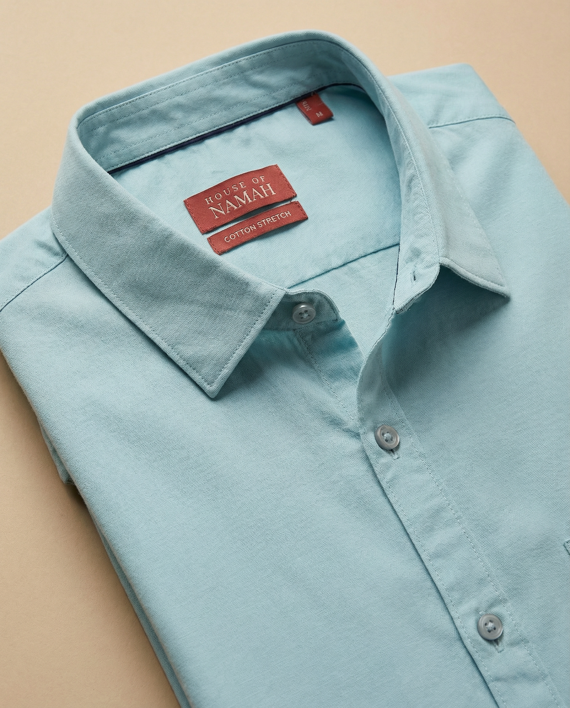 Mint Green Heavy Oxford Stretch Cotton Shirt