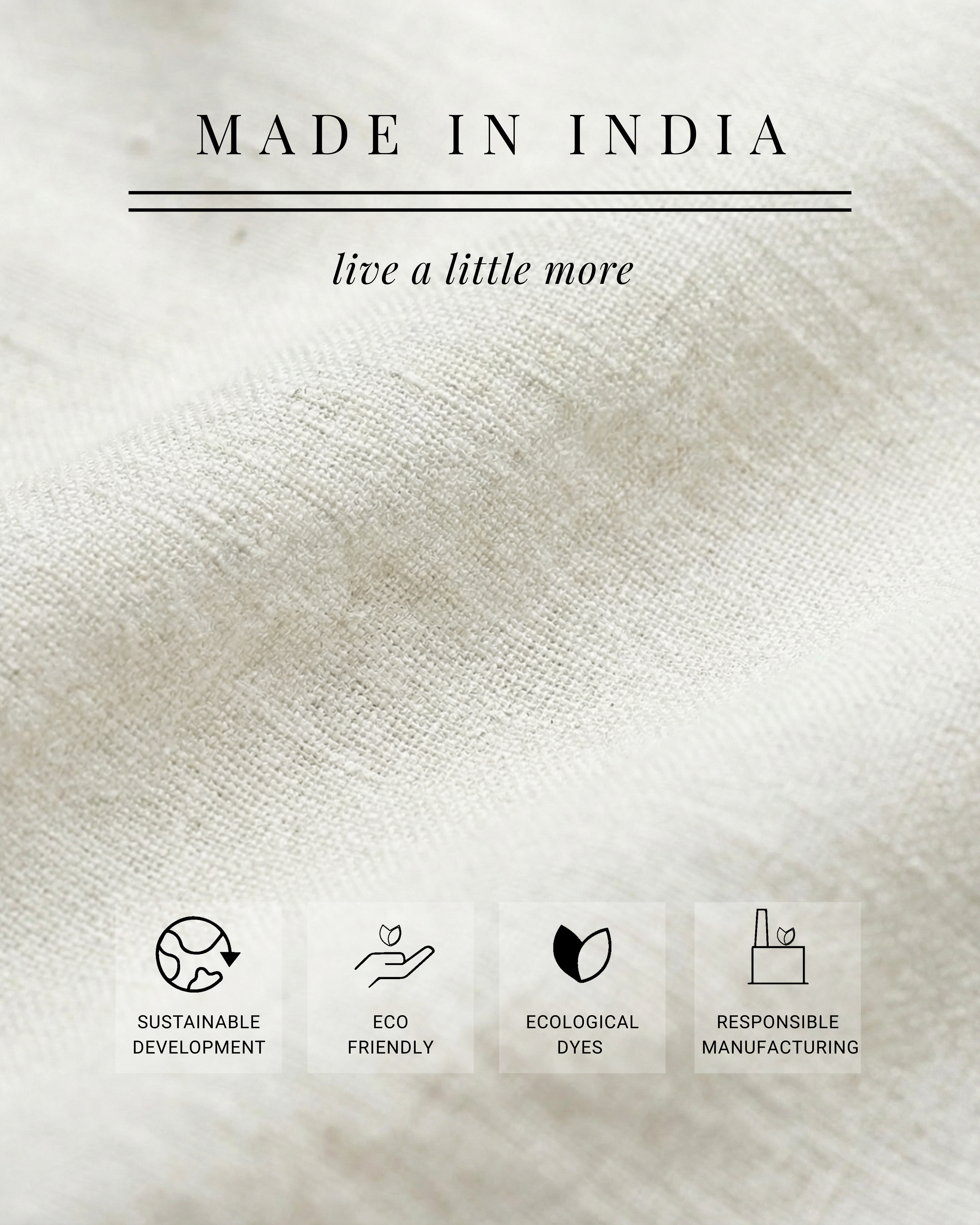 Natural Linen Blend Half-placket Shirt