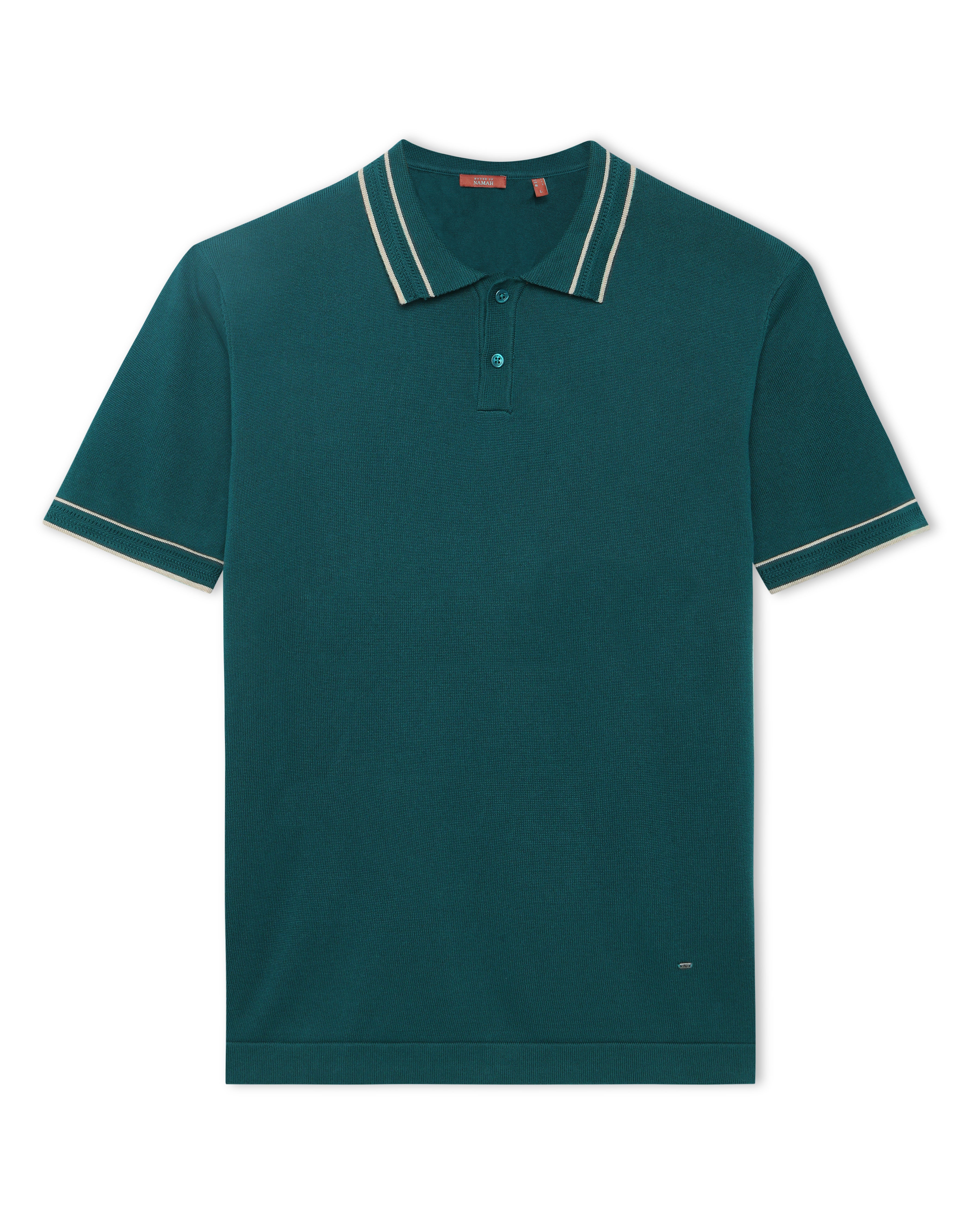 Ele Green Structured Collar Tipping B-Polo