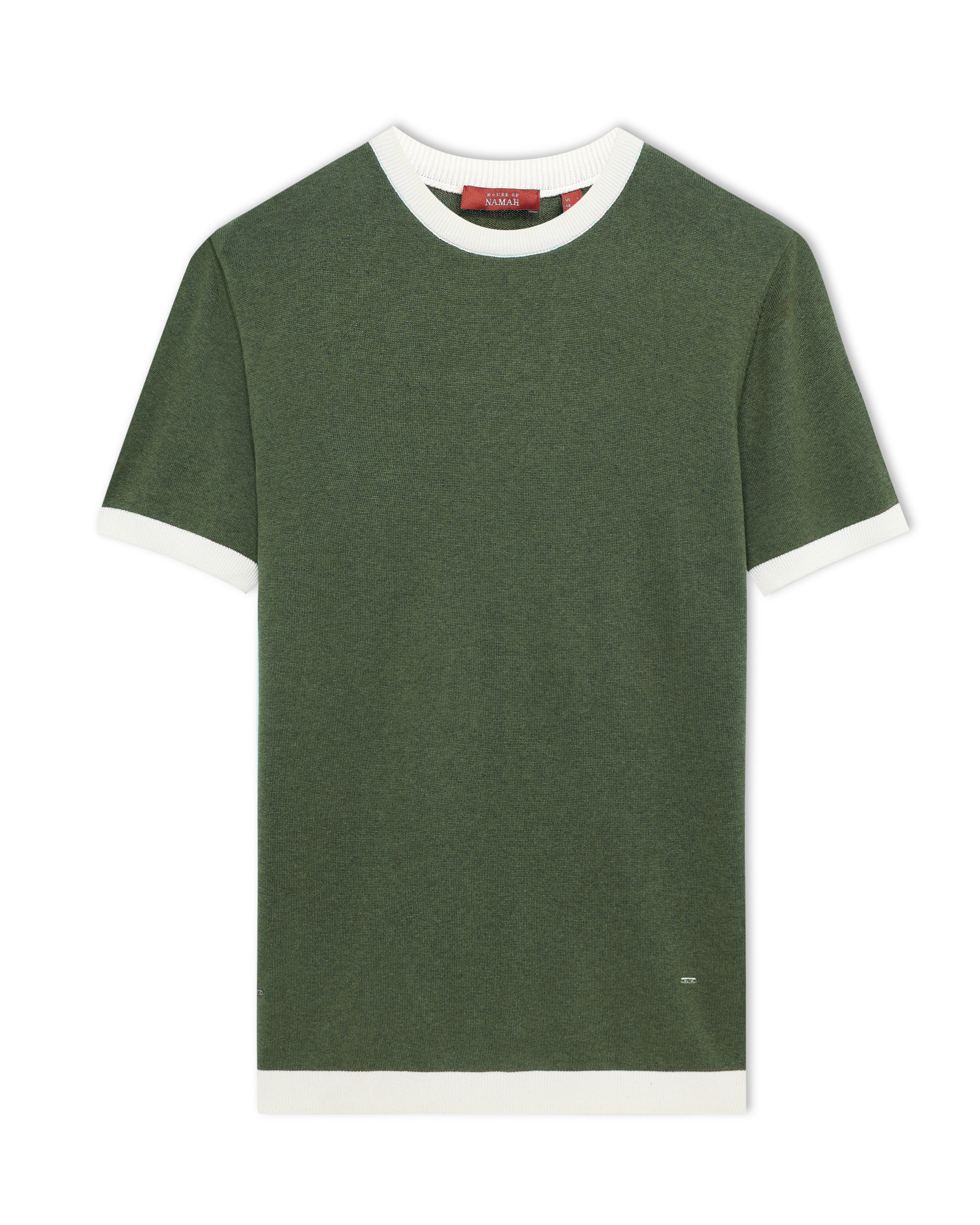 Khaki Green Mill Contrast T-Shirt