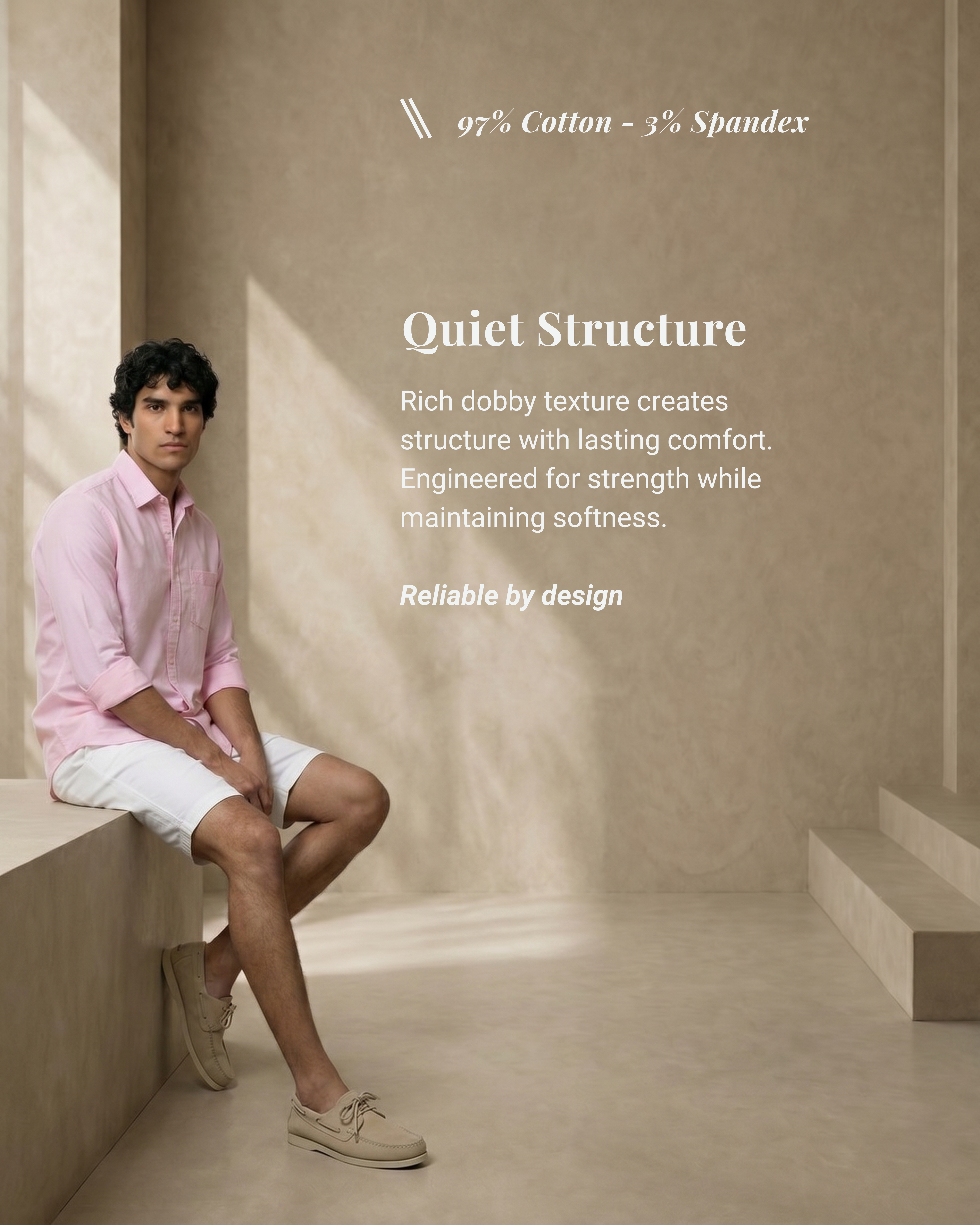 Baby Pink Heavy Oxford Stretch Cotton Shirt