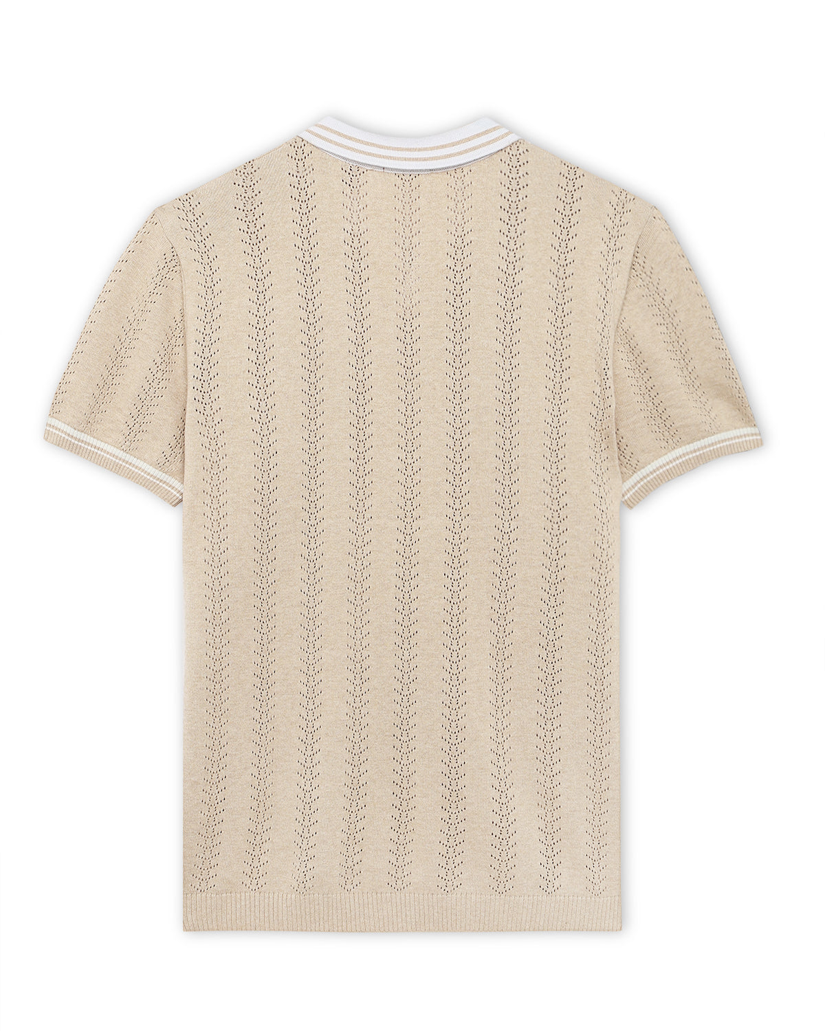 Beige Mill Varsity V-Polo