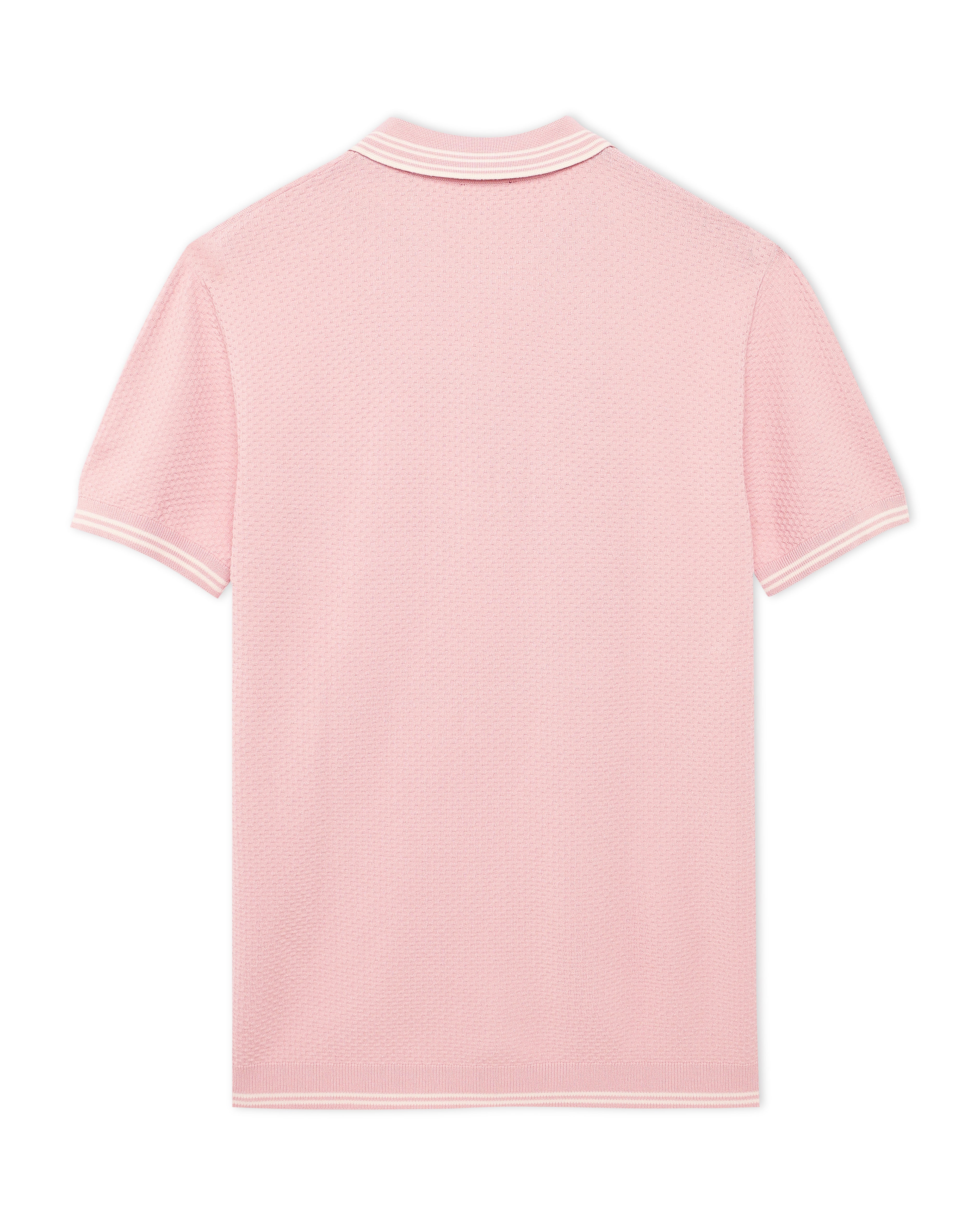 Clay Pink Ultra Stretch Waffle V-Polo