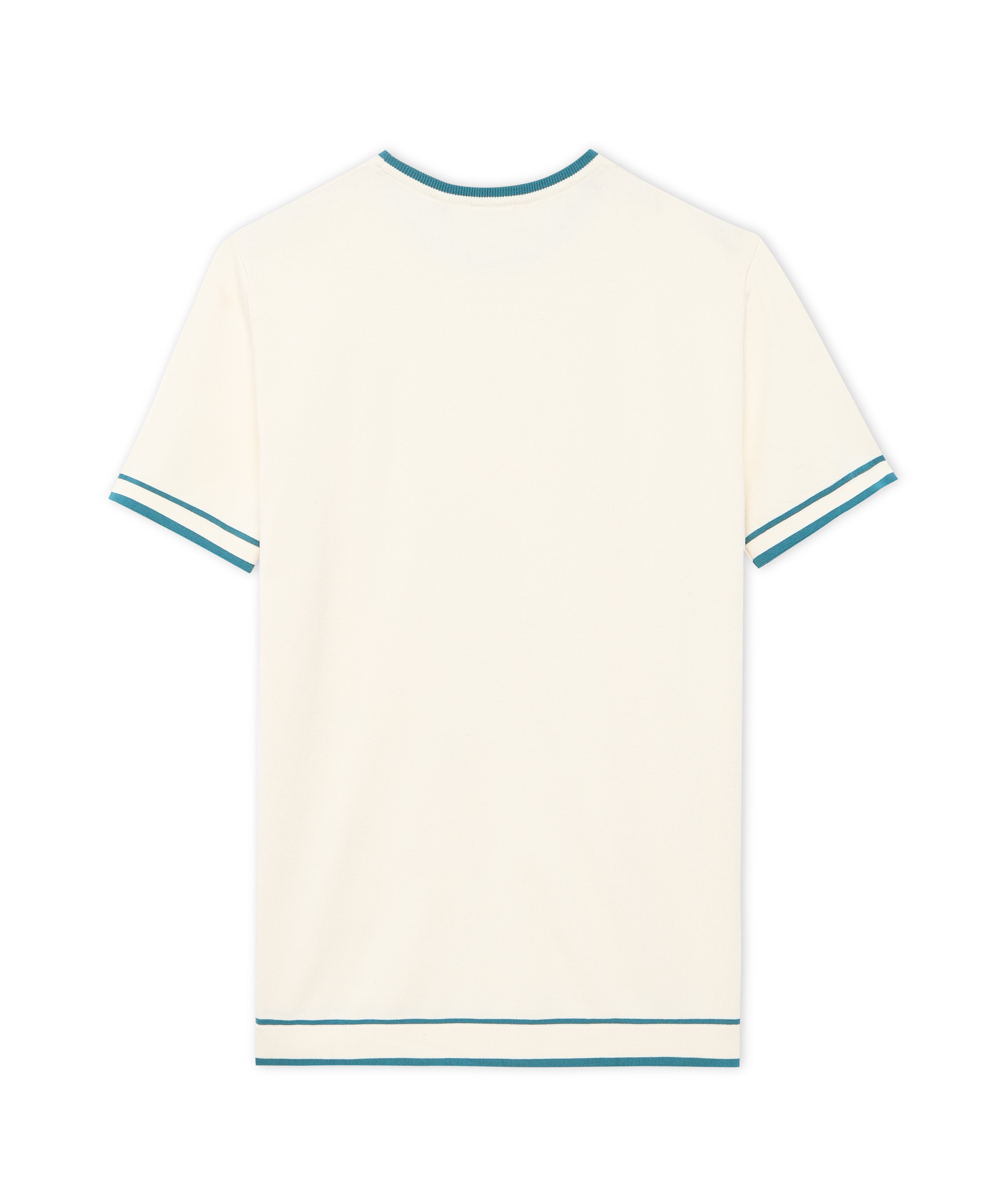 Soft White Teal Contrast T-Shirt