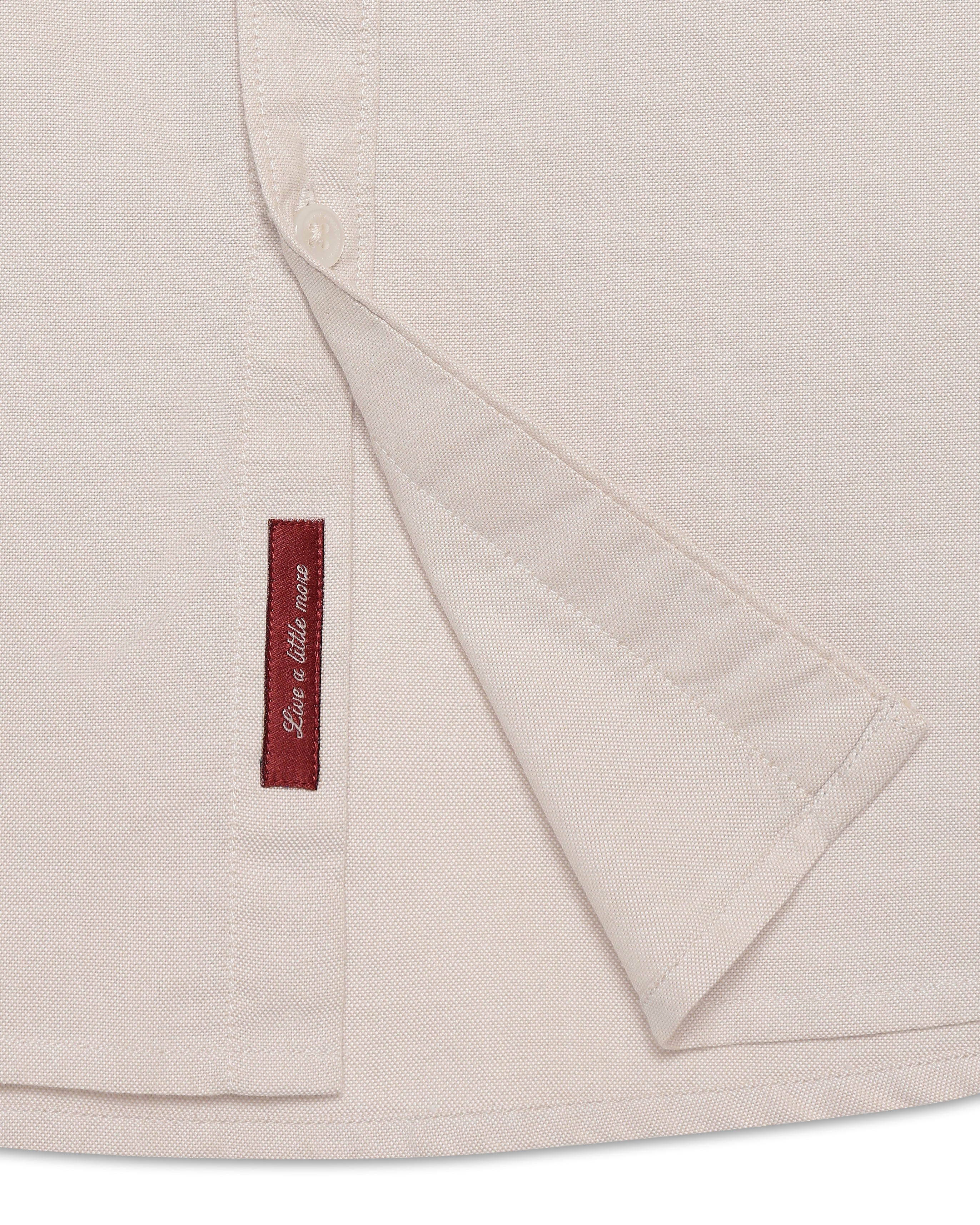 Light Beige 100% Cotton Oxford Chambray Shirt