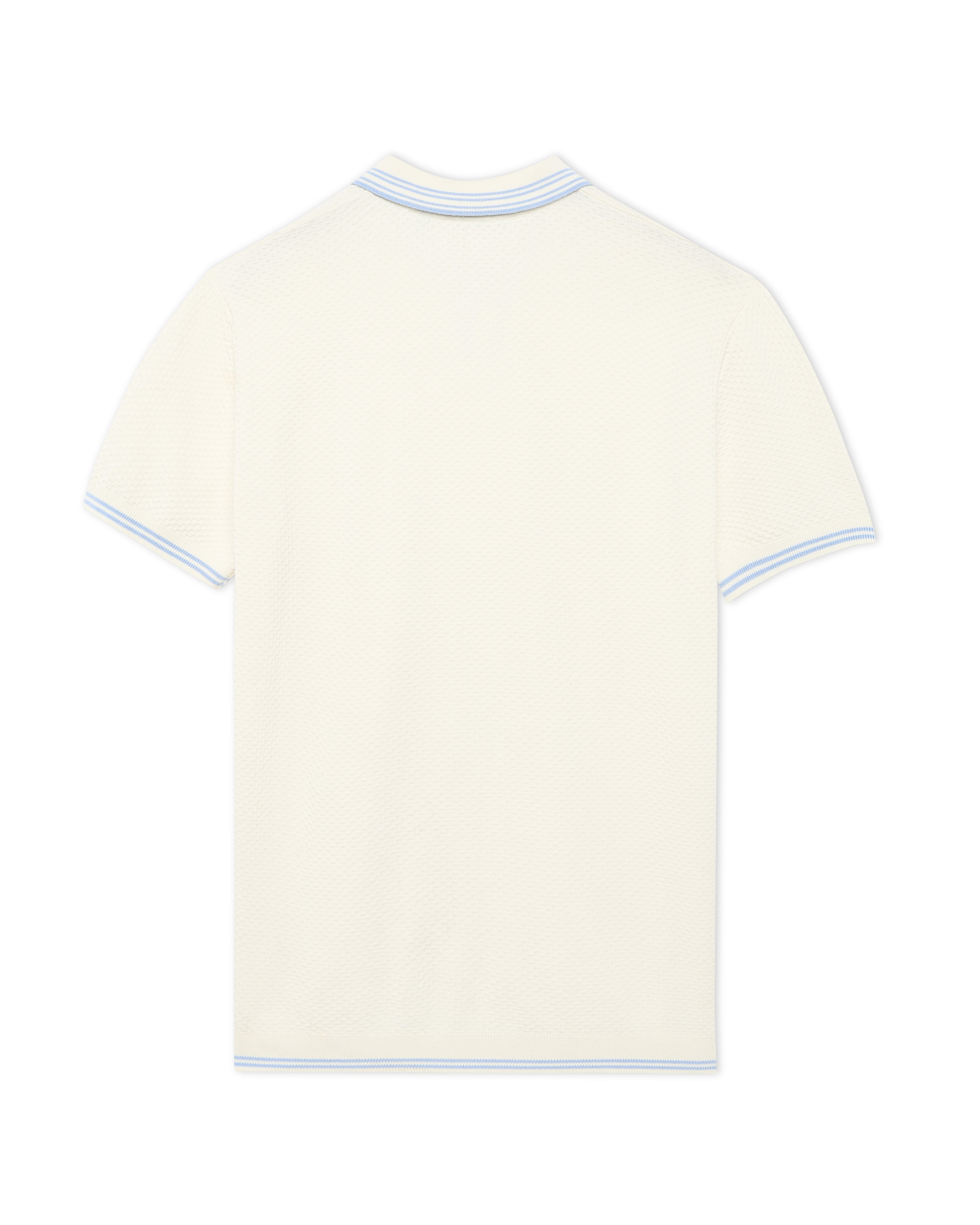 Soft White Ultra Stretch Waffle V-Polo
