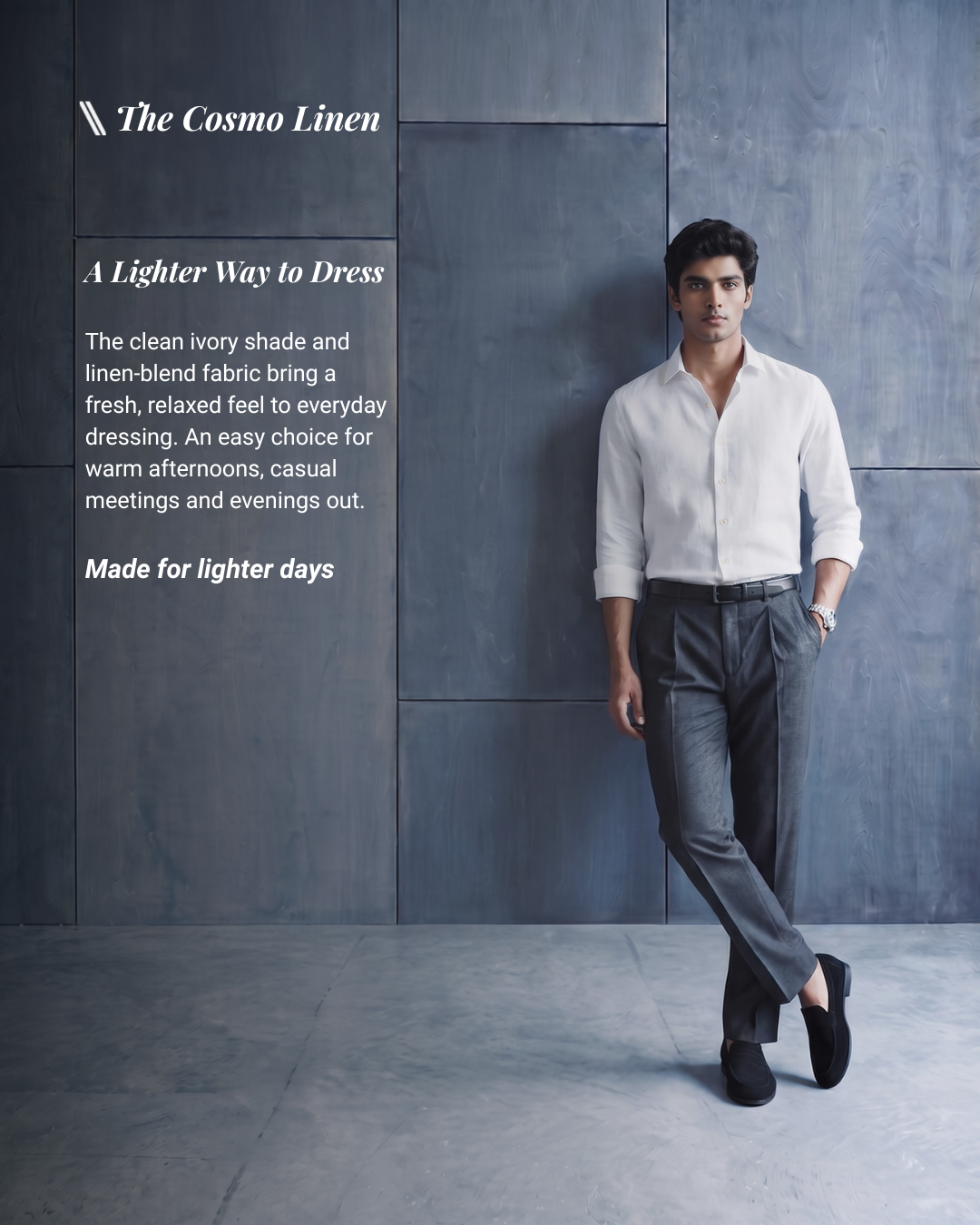 Ivory White Cosmo Linen Blend Shirt