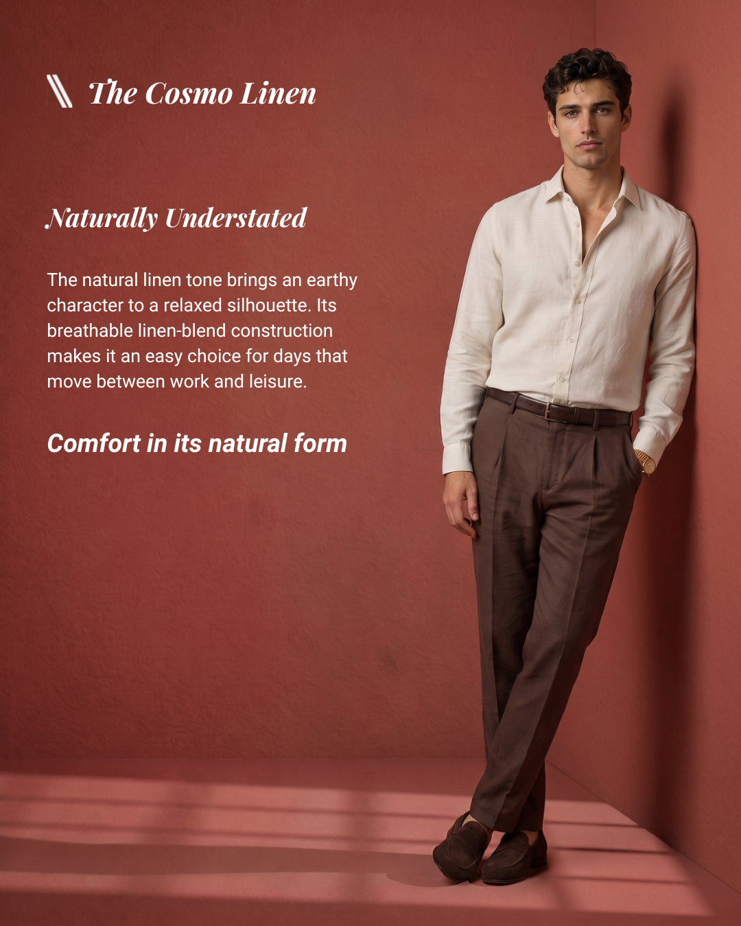 Natural Cosmo Linen Blend Shirt