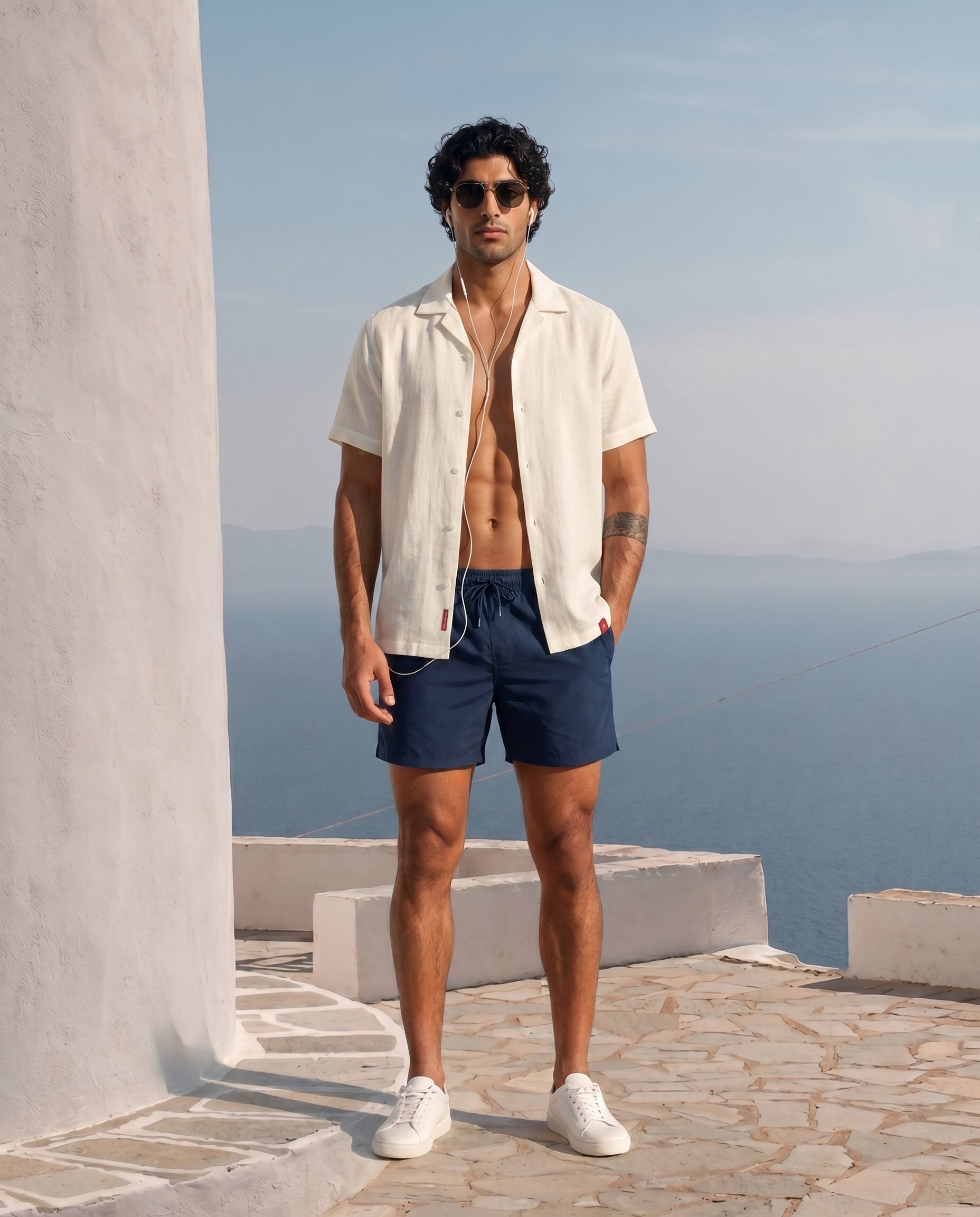 Soft White H/S Double-Cloth Cuban Shirt