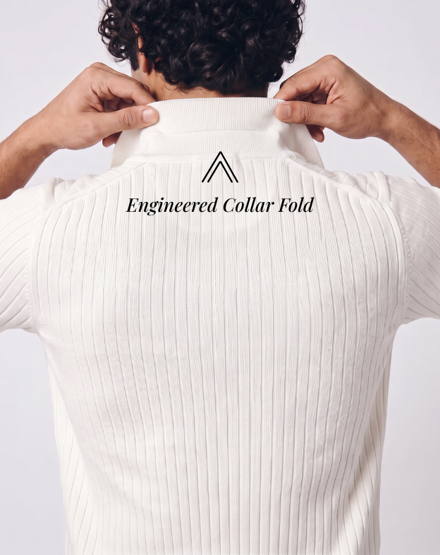 Soft White Cotton Bamboo V-Neck Polo