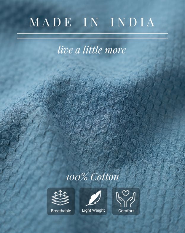 Slate Blue Waffle Textured Shirt