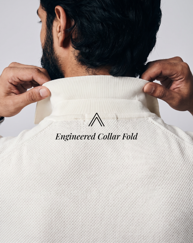 Soft White Cotton Bamboo Waffle Polo