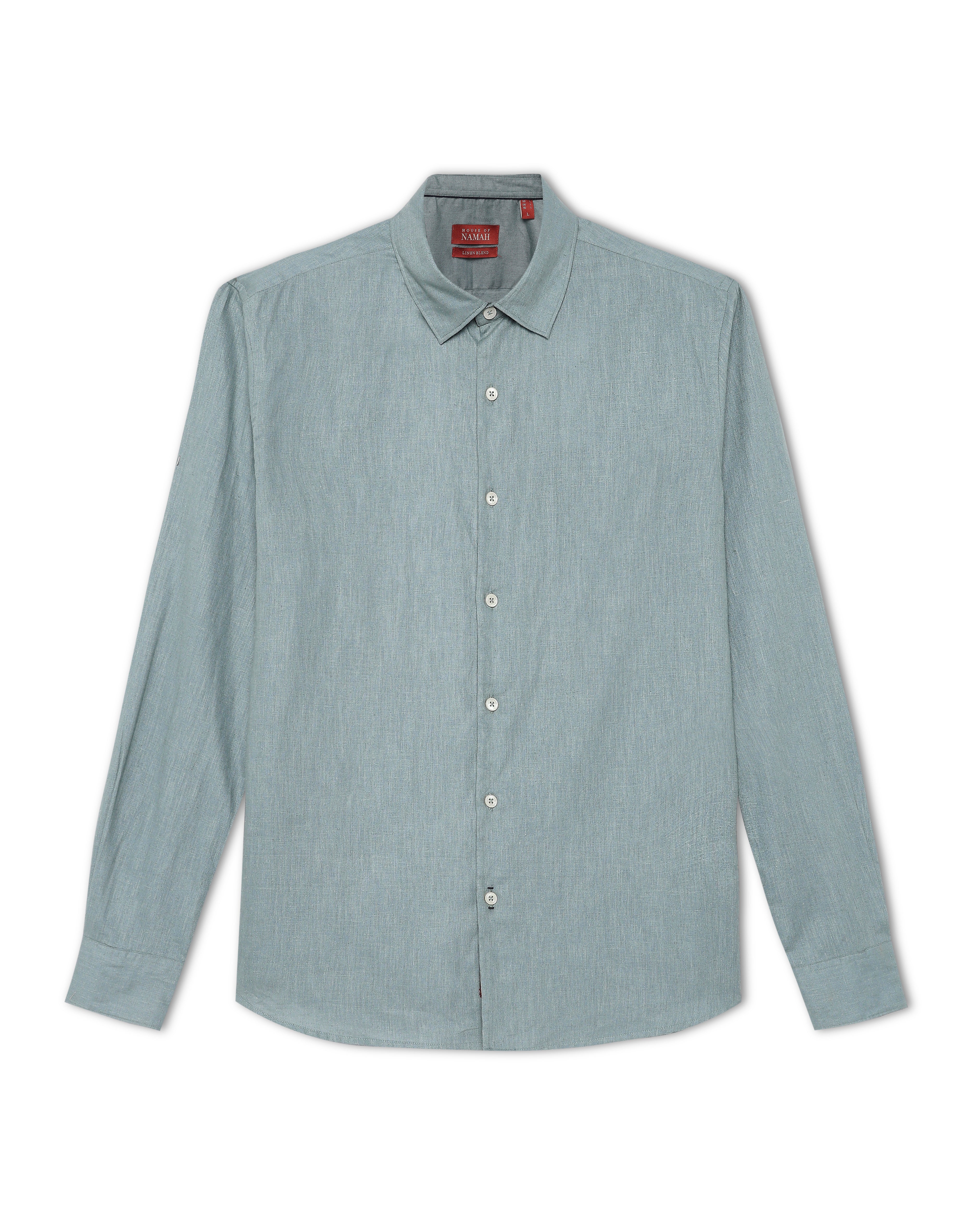 Asphalt Blue Linen Blend Shirt