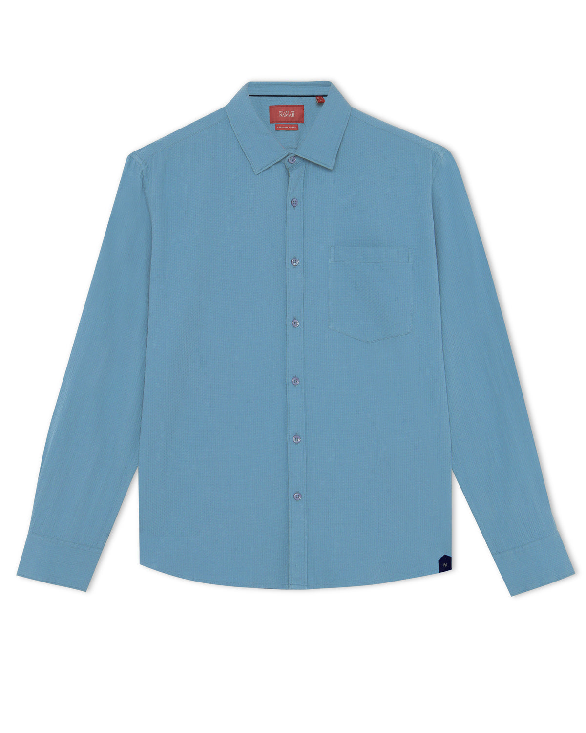 Slate Blue Waffle Textured Shirt