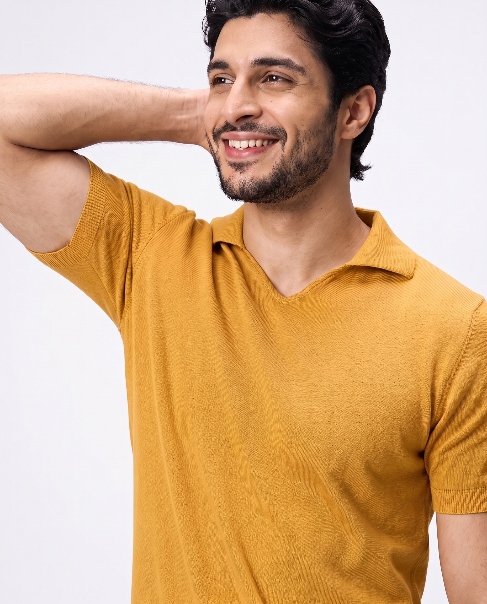 Mustard Piqué U-Polo
