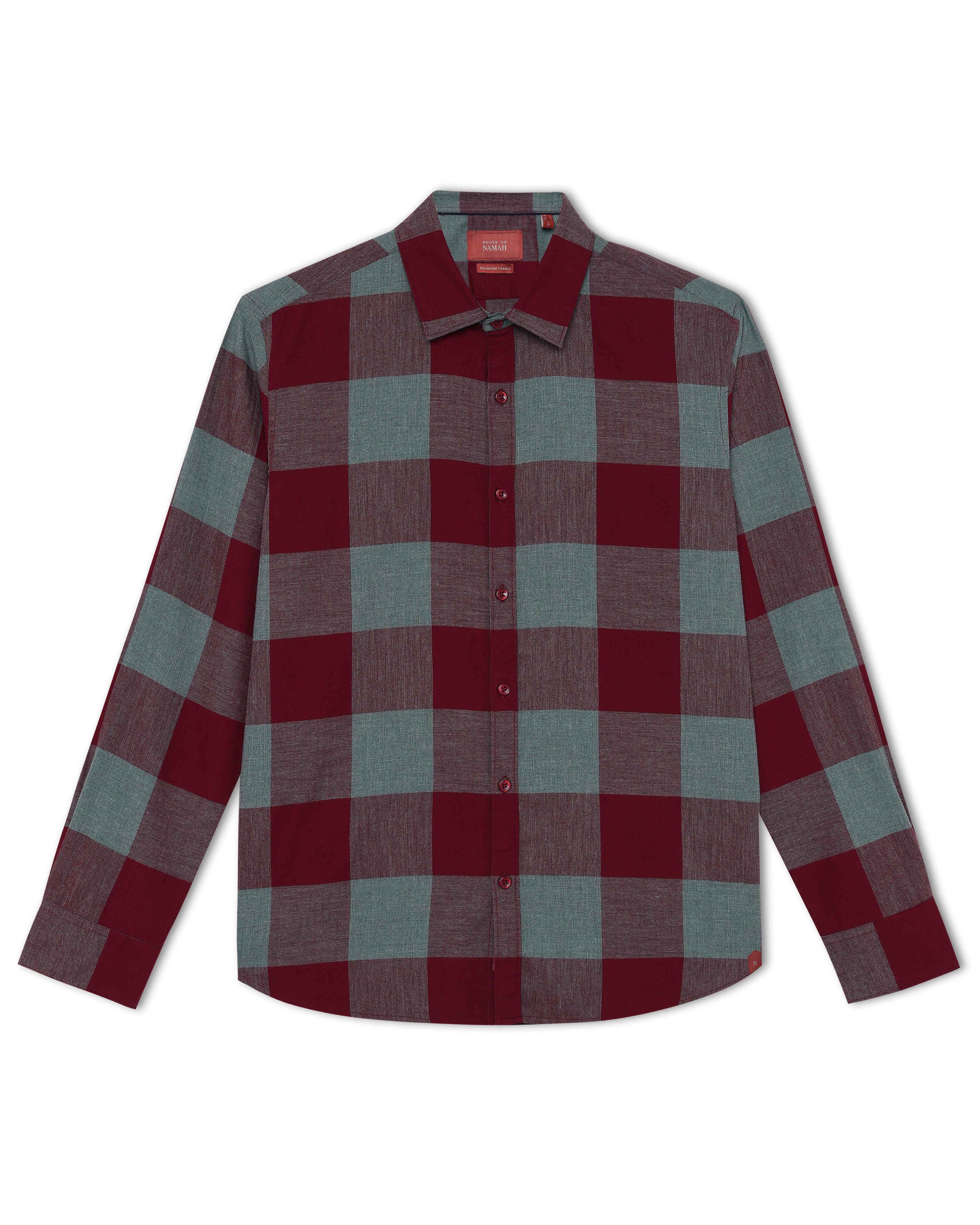 Burgundy Buffalo Check Shirt