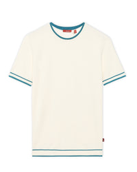 Soft White Contrast Neck T-Shirt