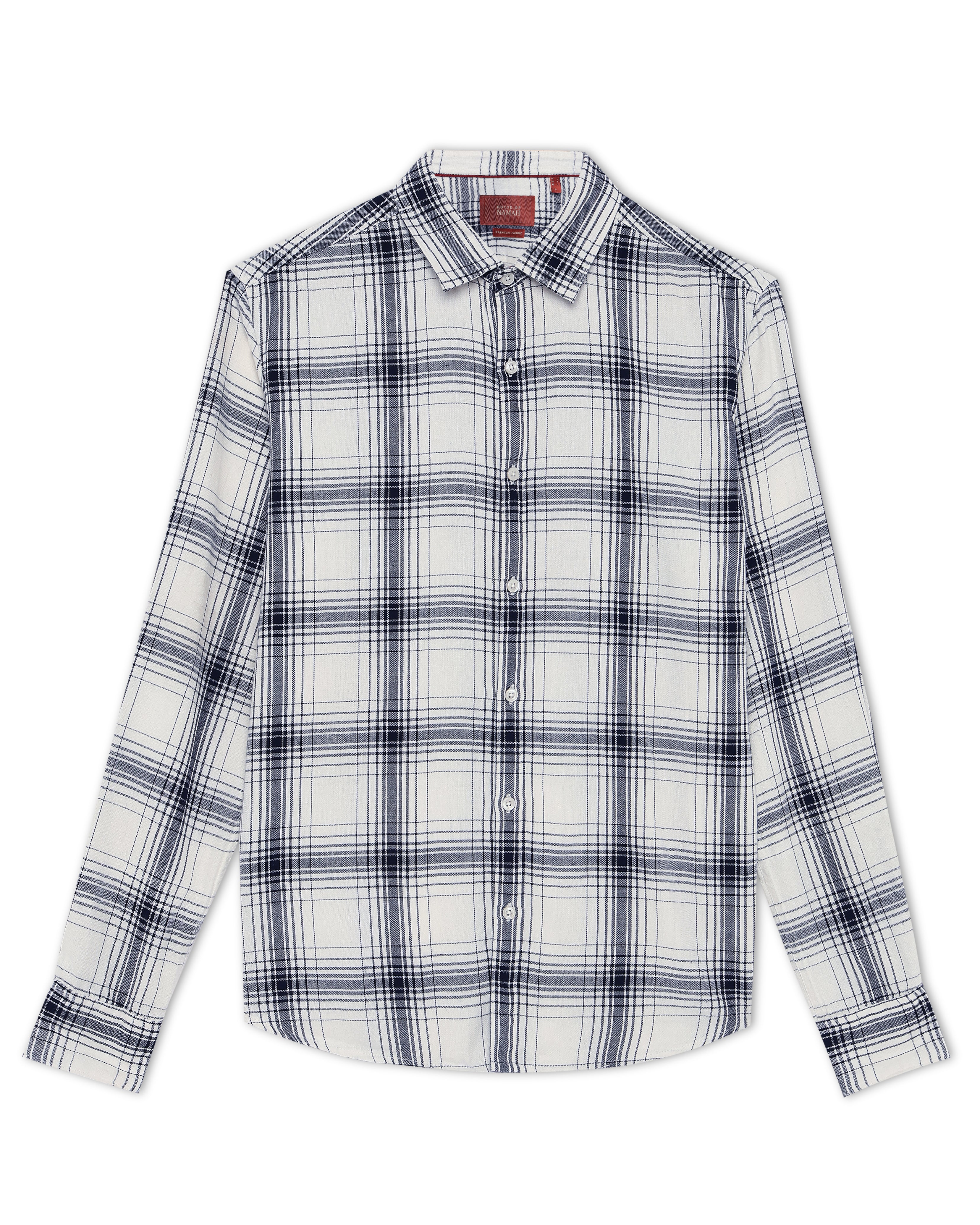 Soft White Windowpane Shirt