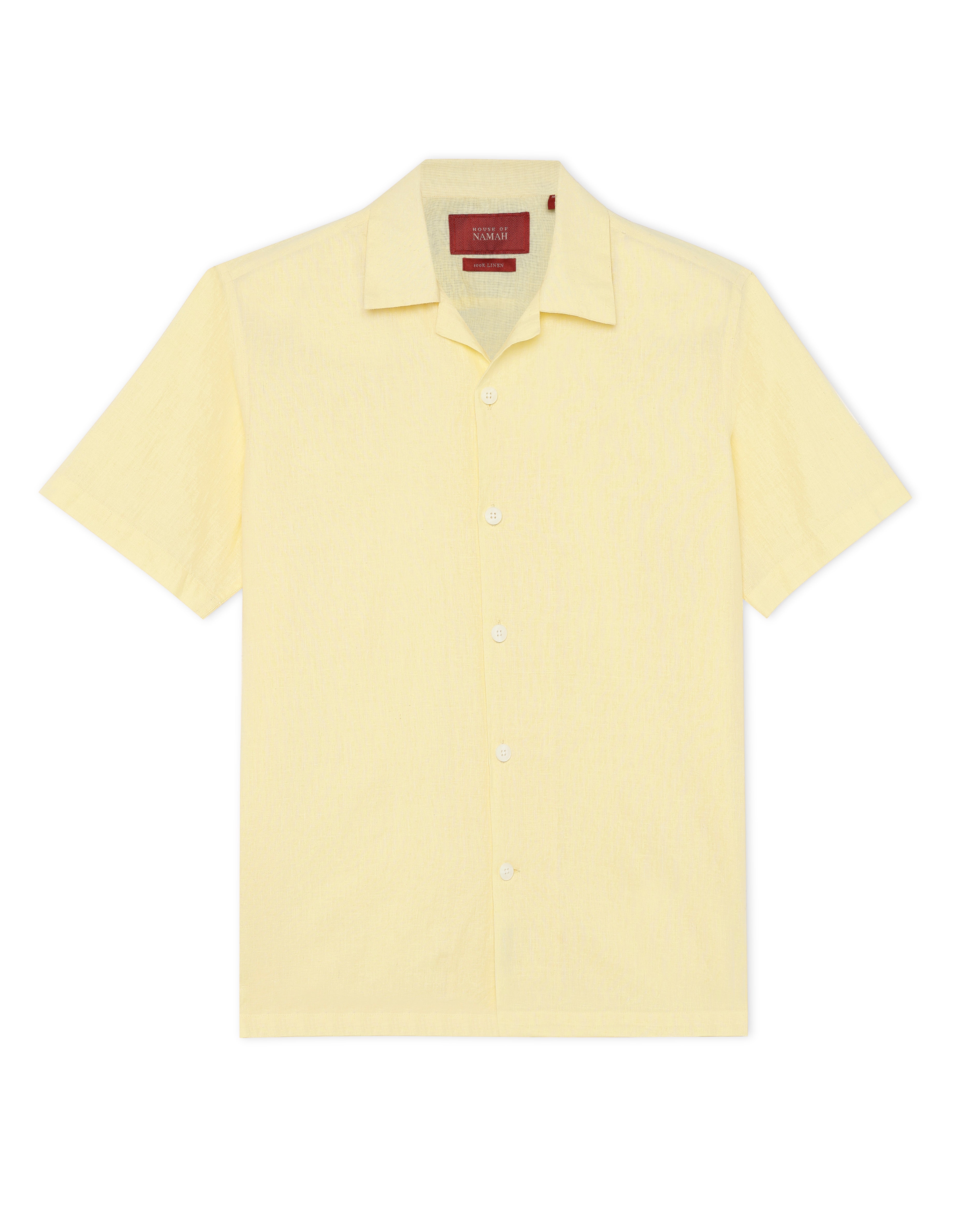 Butter Yellow Cuban Collar Shirt