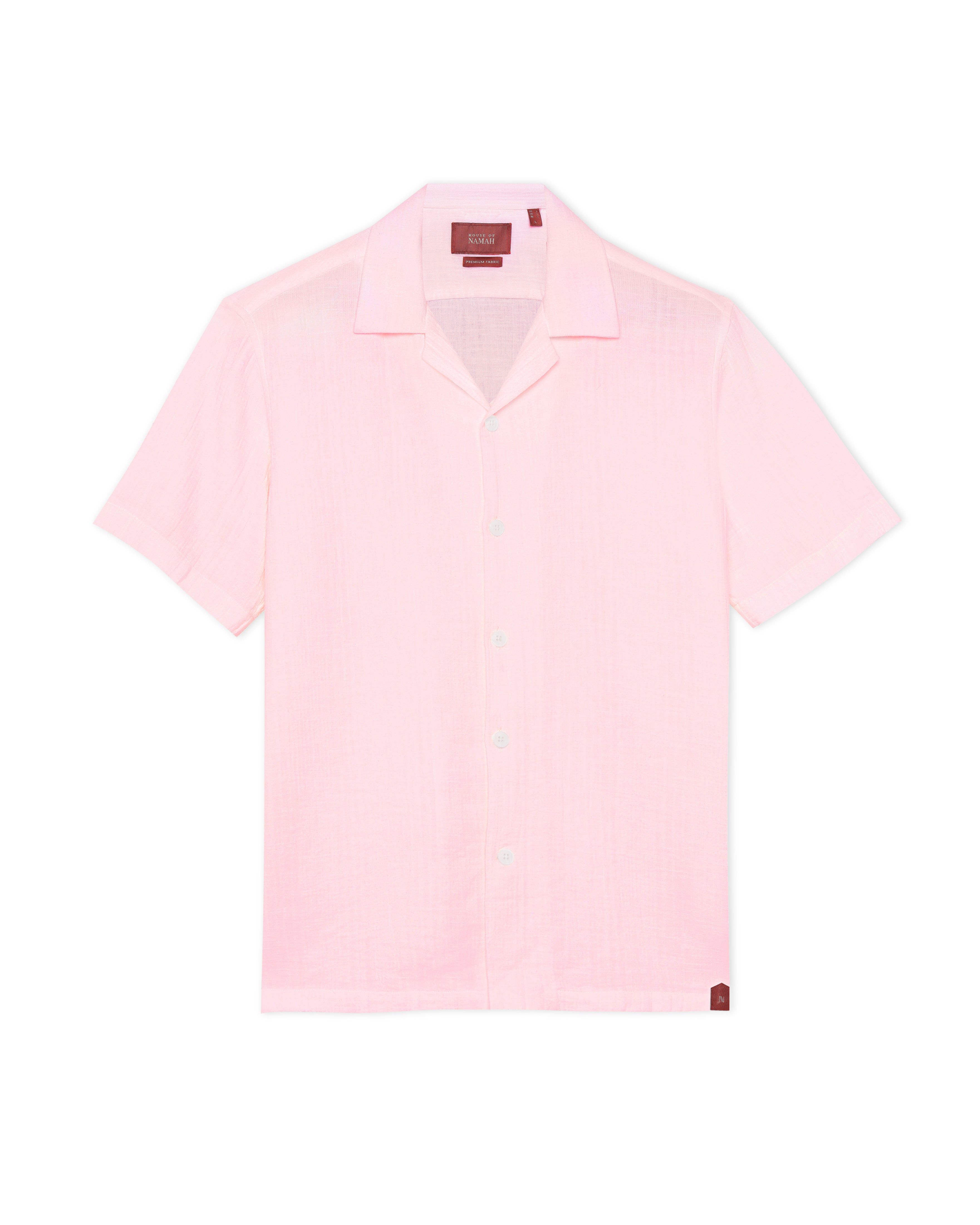 Soft Pink Double-cloth Cuban Shirt
