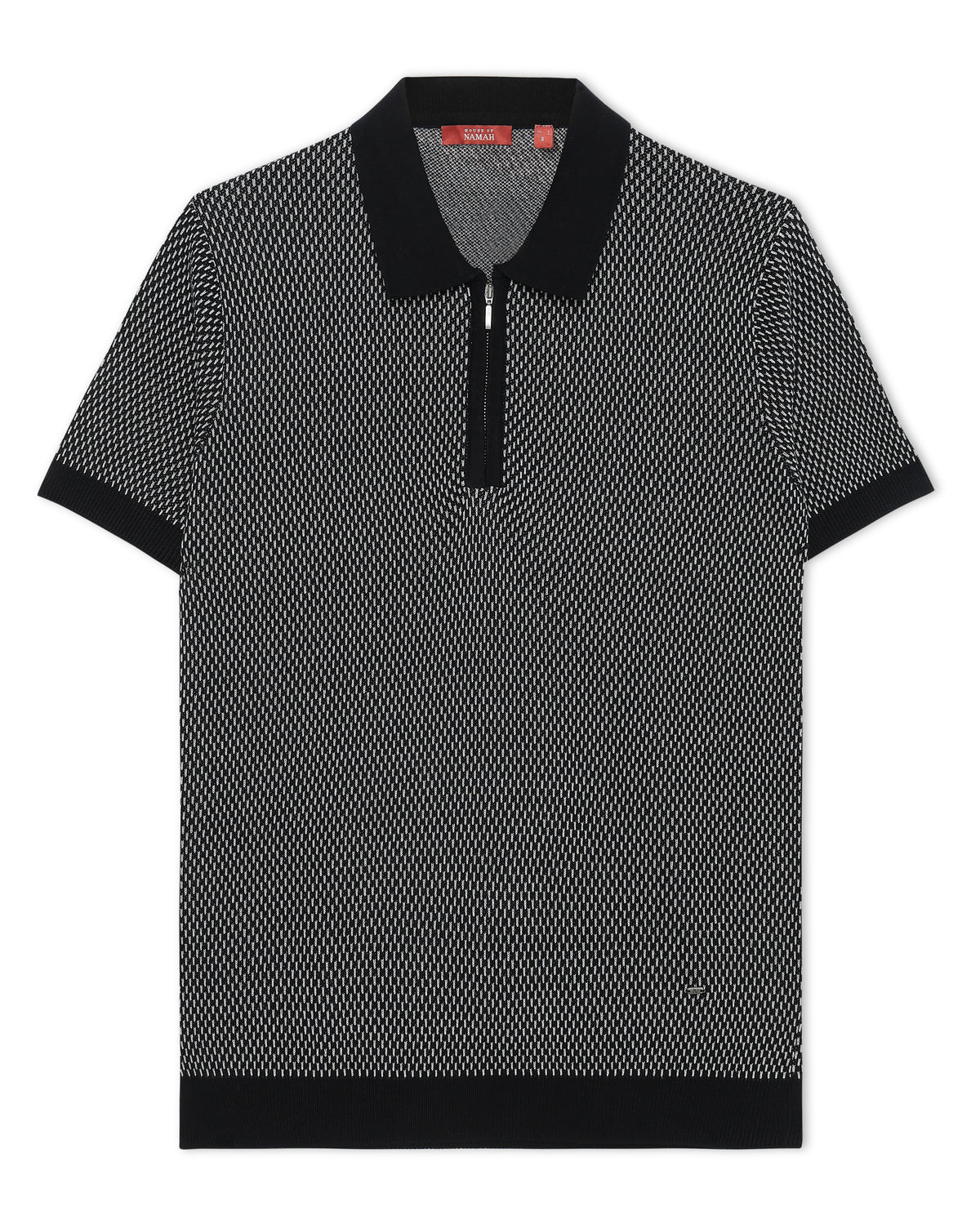 Ink Black Milano Jacquard Z-Polo