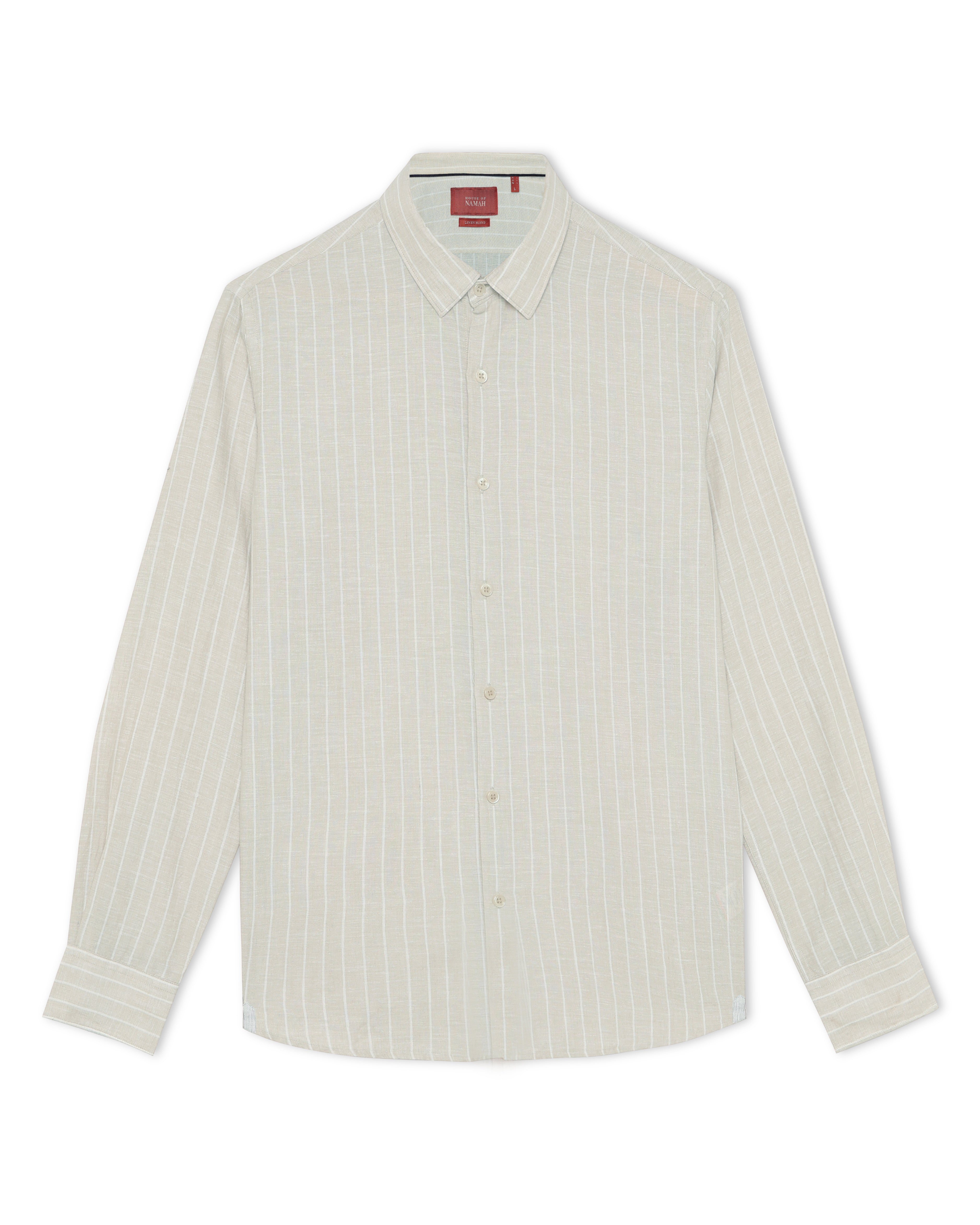 Natural Linen Blend Striped Shirt