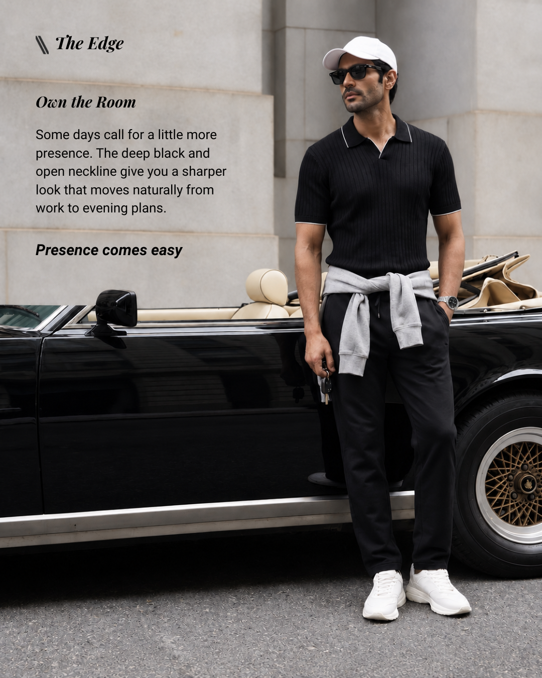 Ink Black Edge V-Polo