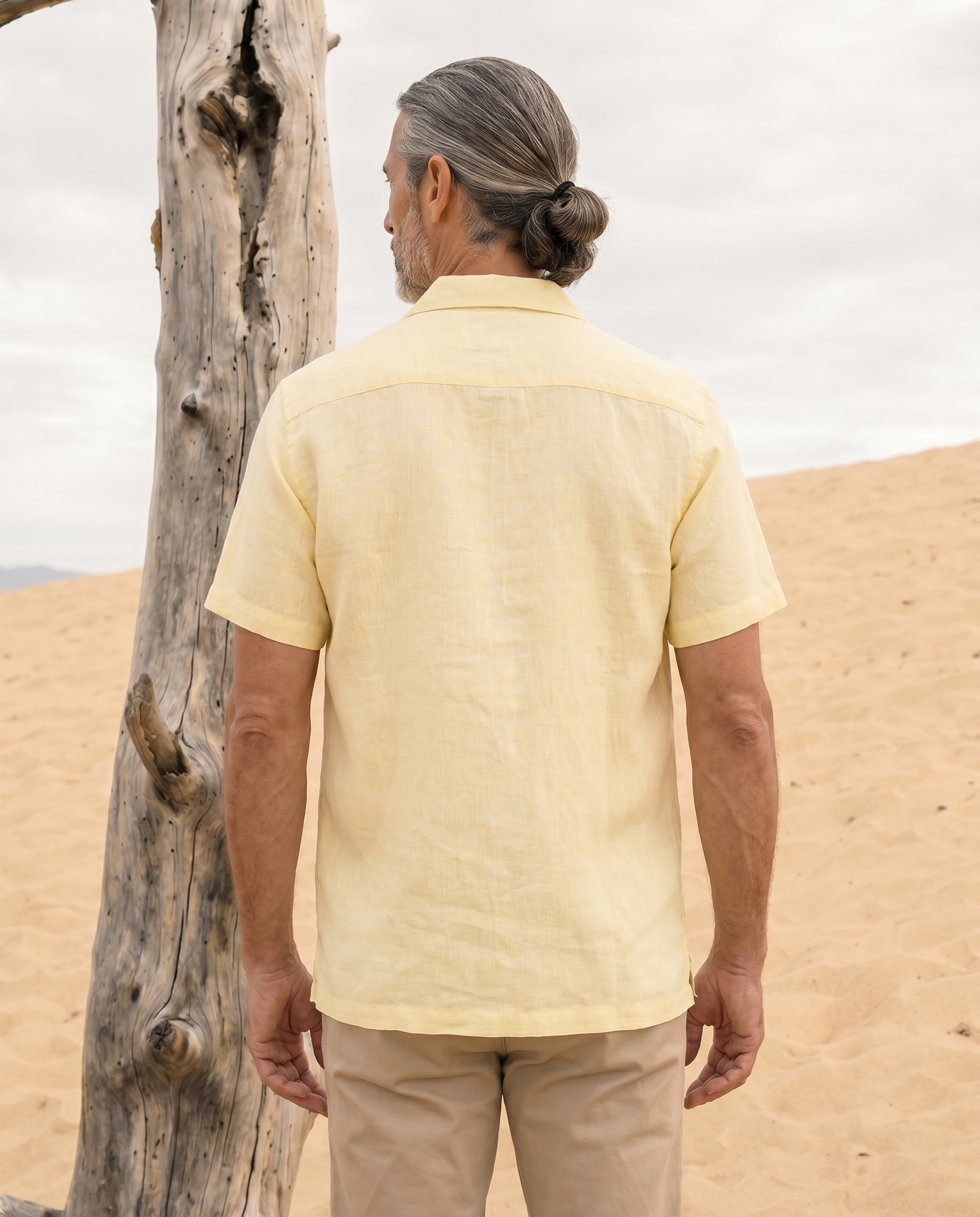 Butter Yellow Cuban Collar Shirt