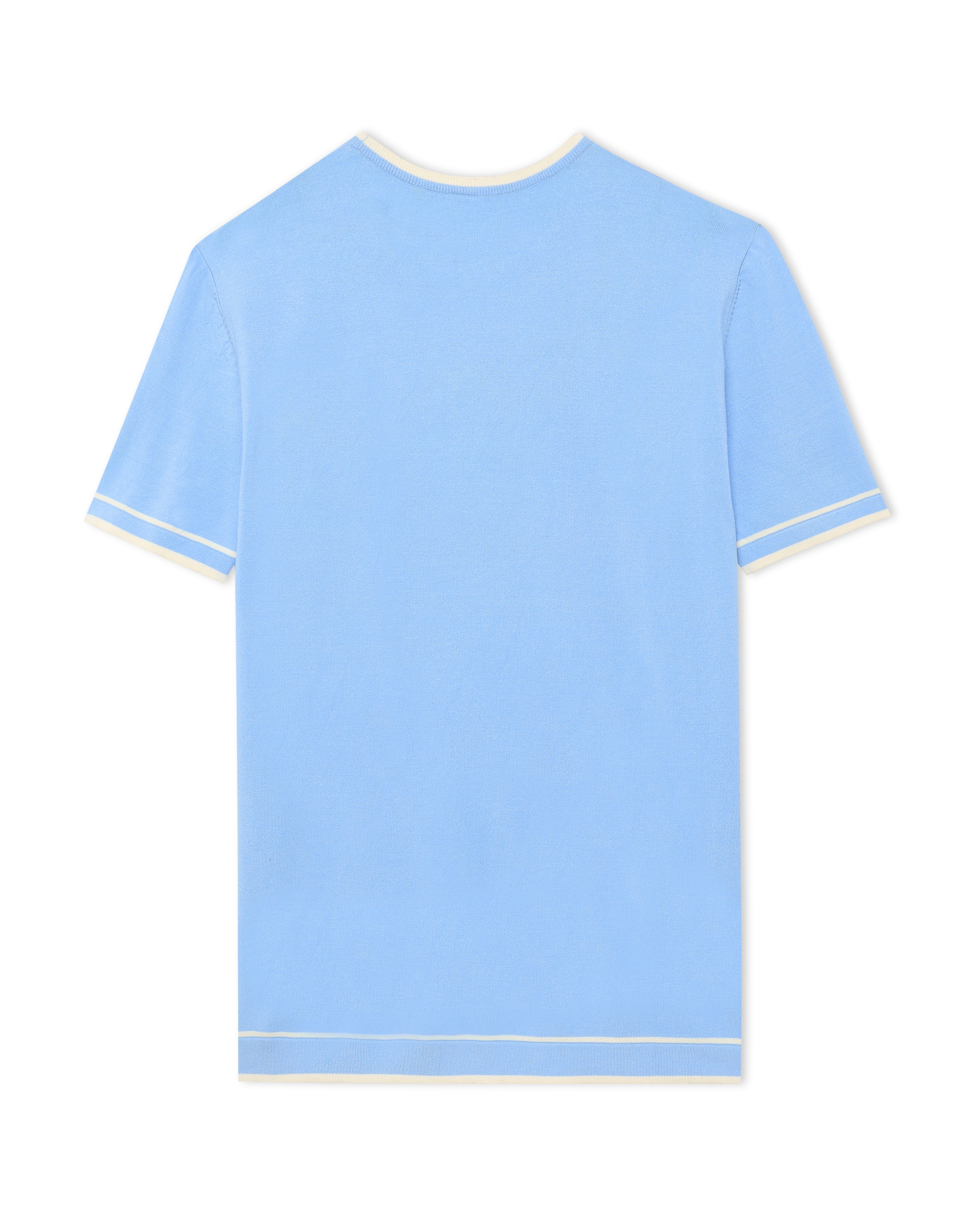 Sky Blue Contrast Neck T-Shirt