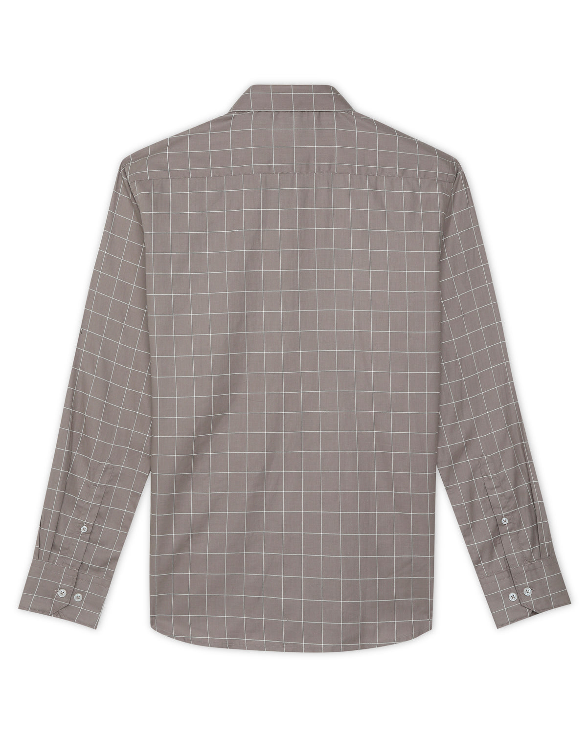 Mocha Taupe Windowpane Check Shirt