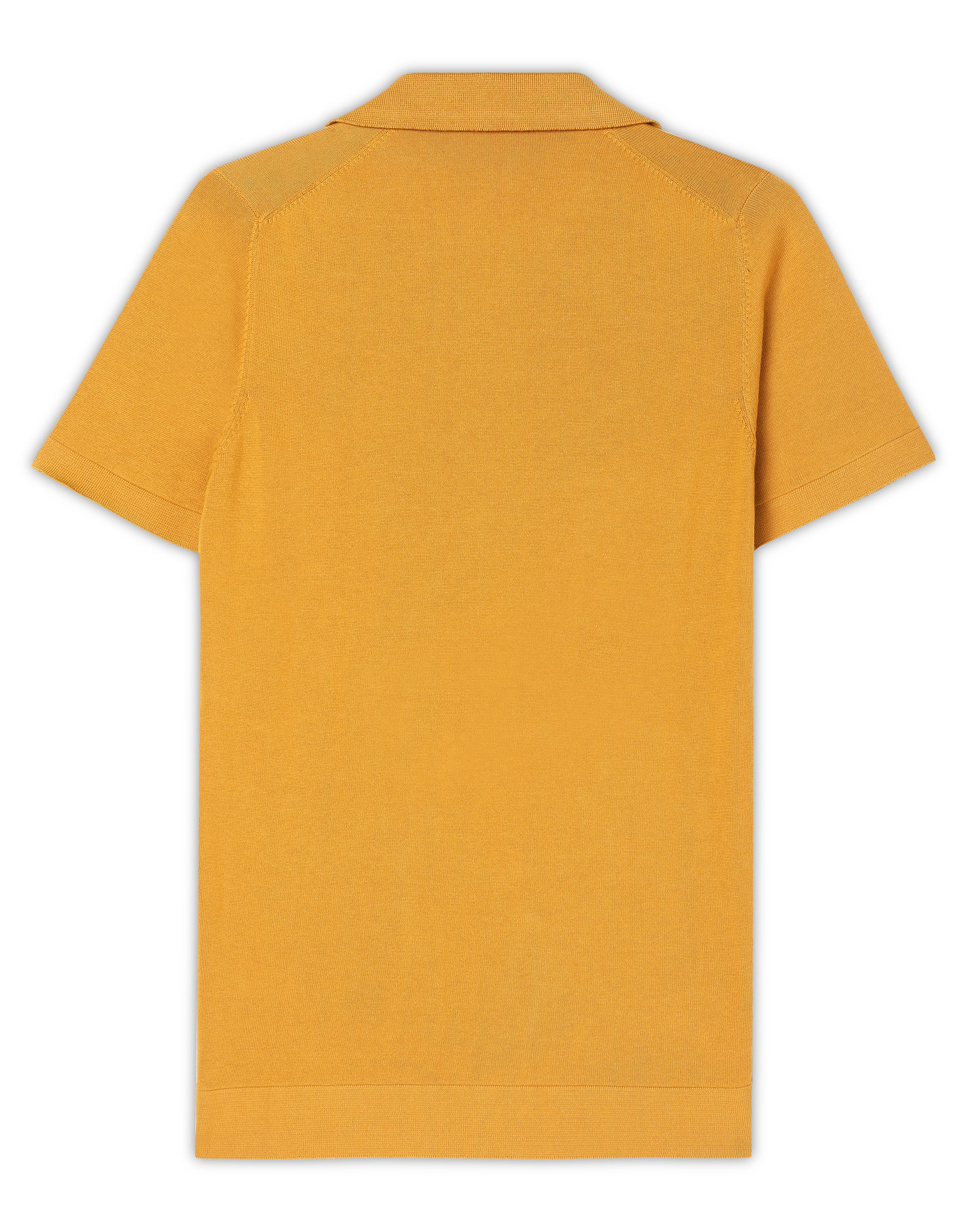 Mustard Piqué U-Polo - 100% Cotton - II