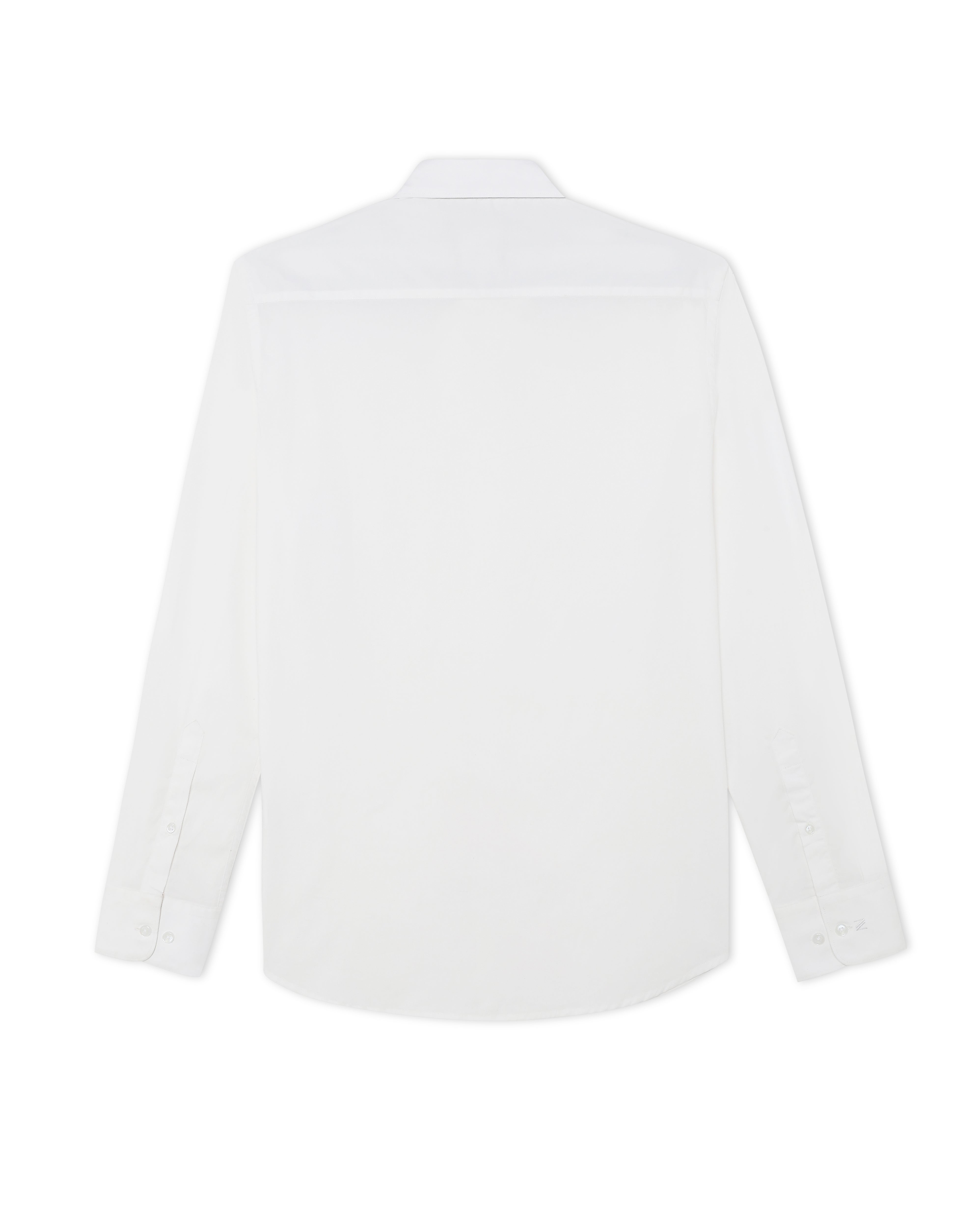 Soft White Poplin Stretch Cotton Shirt