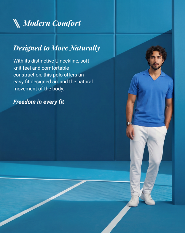 Electric Blue Piqué U-Polo